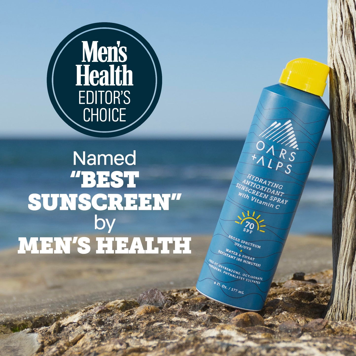 Oars + Alps SPF 70 Face & Body Broad Spectrum Sunscreen Spray | Fast-Absorbing, Lightweight, Non-Greasy, Hawaii Reef Act 104 Compliant, Water-Resistant, Octinoxate + Oxybenzone Free, 6 Oz, 1 Pack