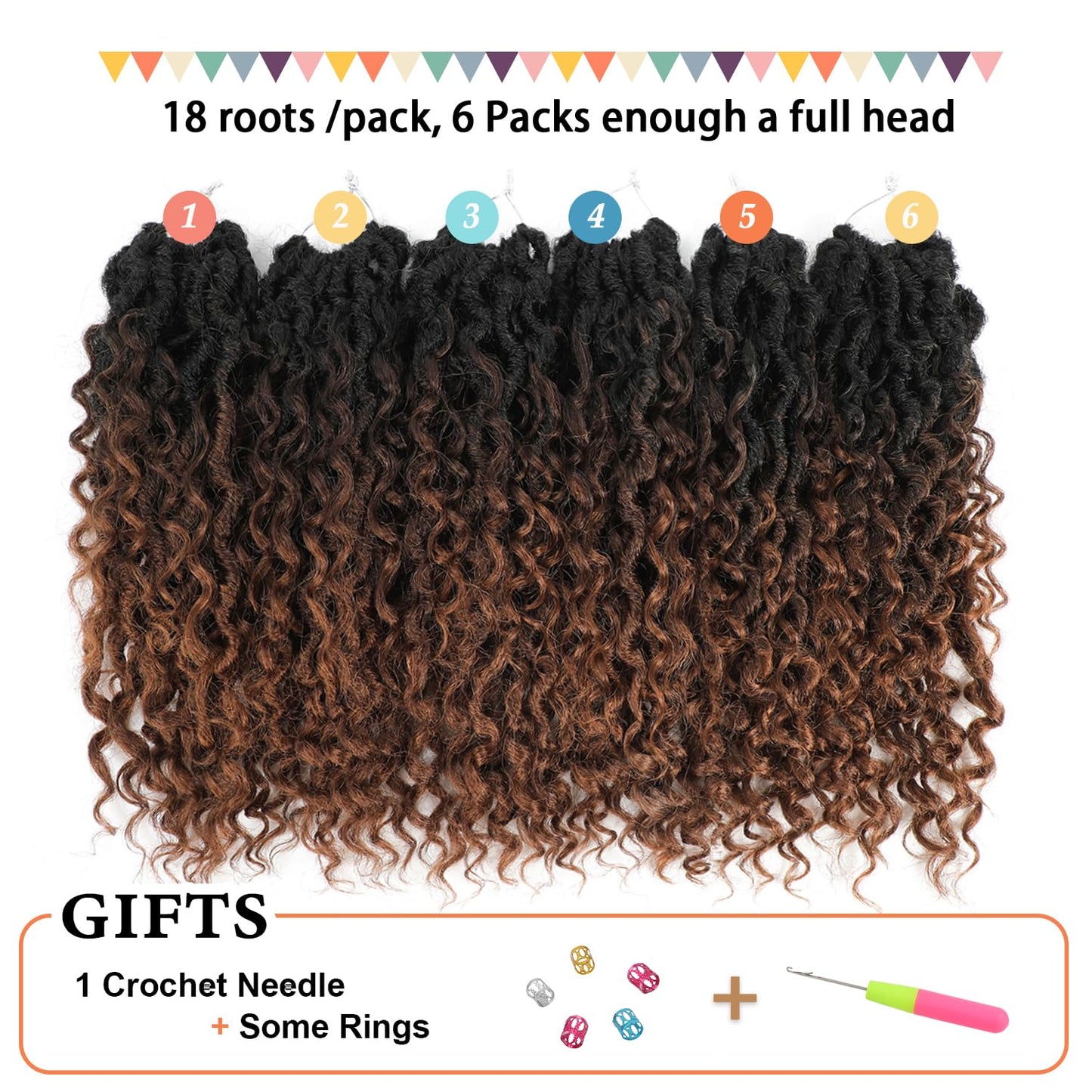 Forevery Goddess Locs Crochet Hair 12 Inch Faux Locs Crochet Hair for Black Women Pre looped 6 Packs Boho Crochet Locs with Curly Ends T1b/4/30