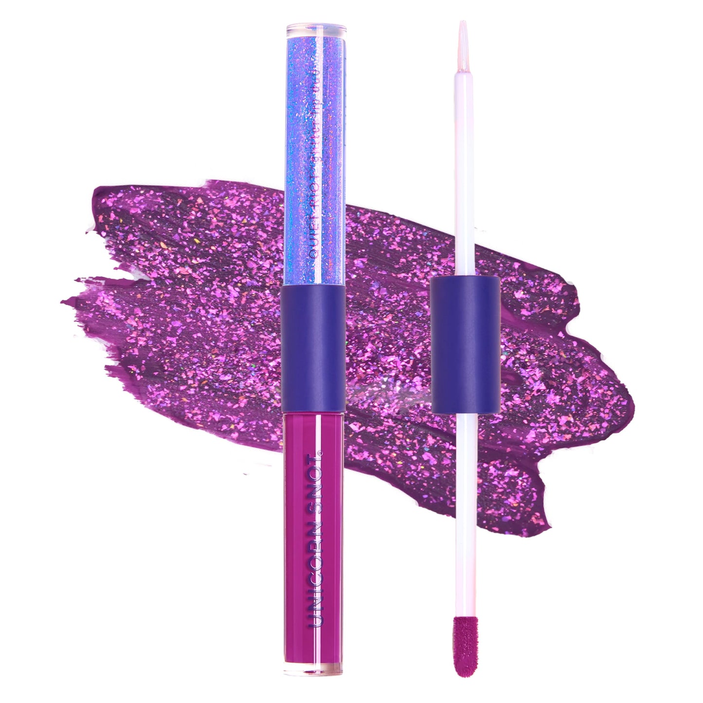 UNICORN SNOT Quiet Riot™ Plastic-Free Glitter Lip Duo | 2-in-1 Set w/Matte Lipstick & Sparkly Glitter Lip Gloss | Halloween Costume Makeup