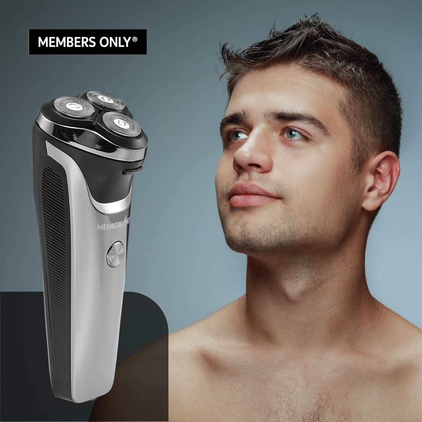 Members Only Foil Shaver, Lithium Metallic Cordless 2 Blade Electric Shaver, Precision Contouring, Pop-up Trimmer, LED Display, Waterproof Design (IPX6), USB Rechargeable