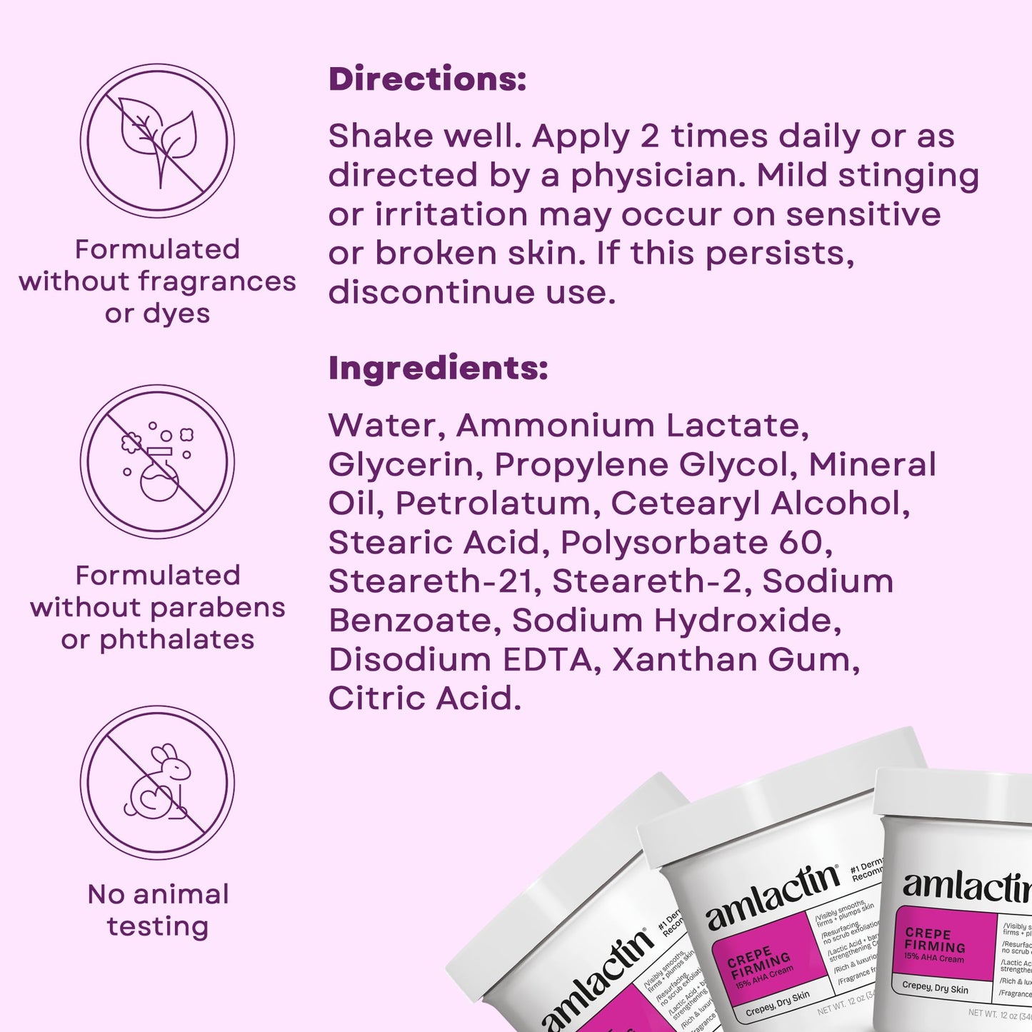 AmLactin Crepe Firming Cream - Therapeutic Skin Tightening Cream for Body – No-Scrub Exfoliator and Moisturizer, Skin Care with 15% Lactic Acid AHA, 12 oz (Packaging May Vary)