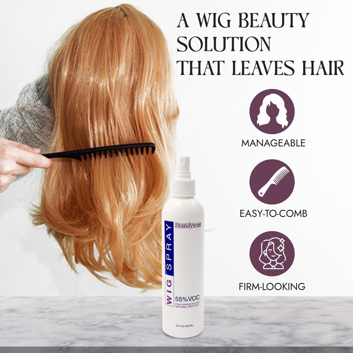 Brandywine Non-Aerosol Wig Spray for Synthetic & Natural Hair Wigs, 3 Pack