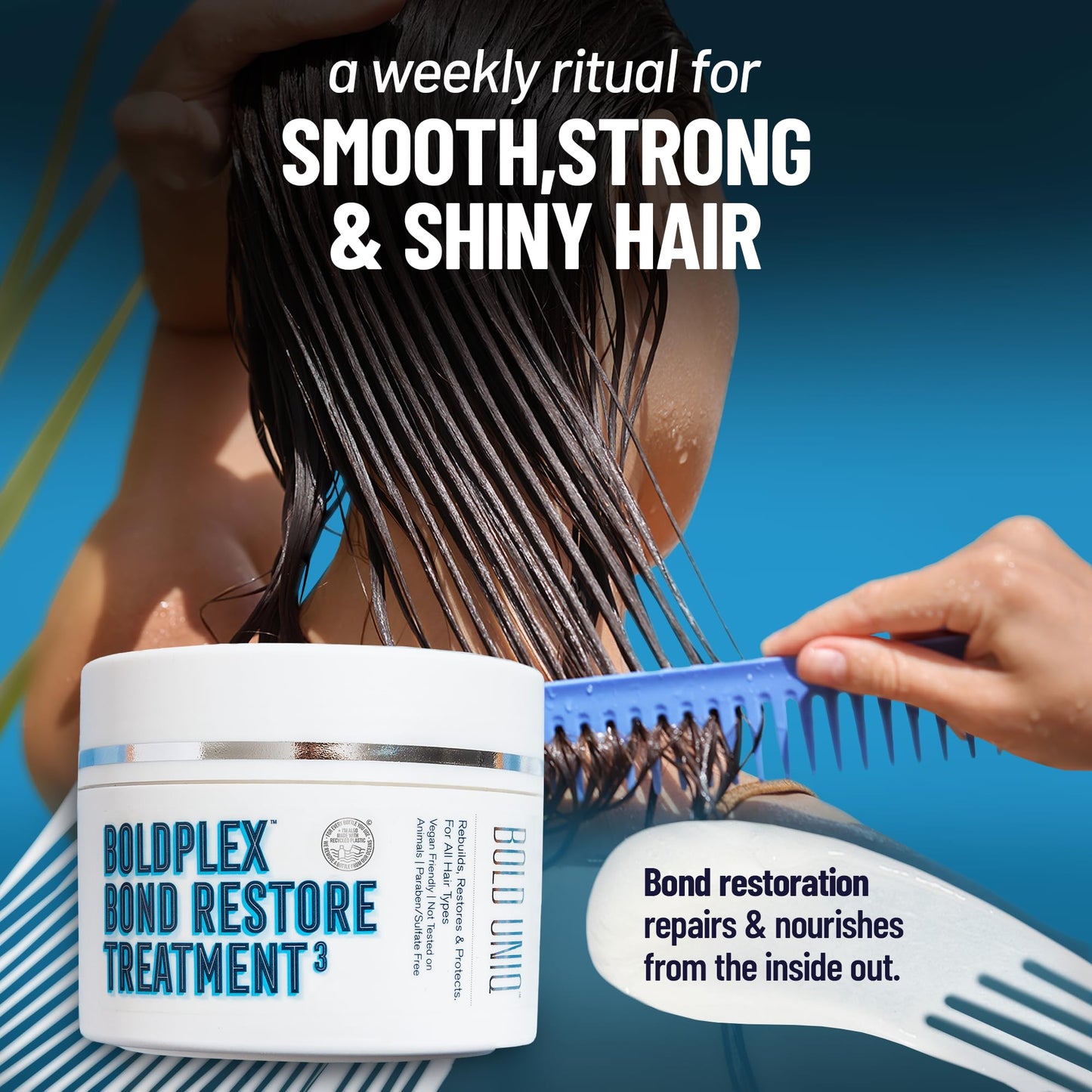 BOLD UNIQ BoldPlex Hair Mask - Deep Conditioner For Dry, Damaged Hair - Mascarilla Para El Cabello - Helps Repair and Nourish Curly, Bleached, or Frizzy Hair - 6.76 Fl Oz