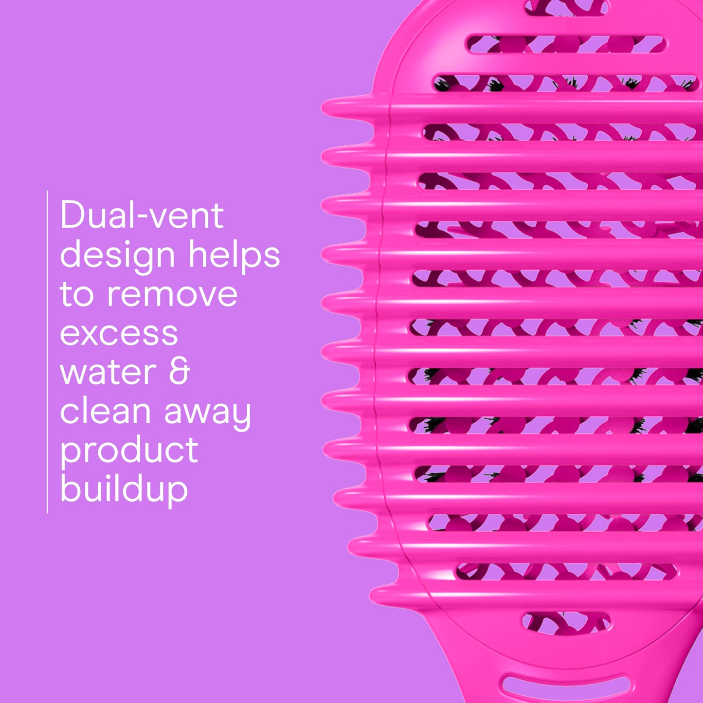 Conair Curl Define Pro Detangler Brush for Curly Hair, Dual-Vent Design with Continuous Grooves, Mixed Bristles for Frizz-Free Detangling, Smoothing, and Curl Definition