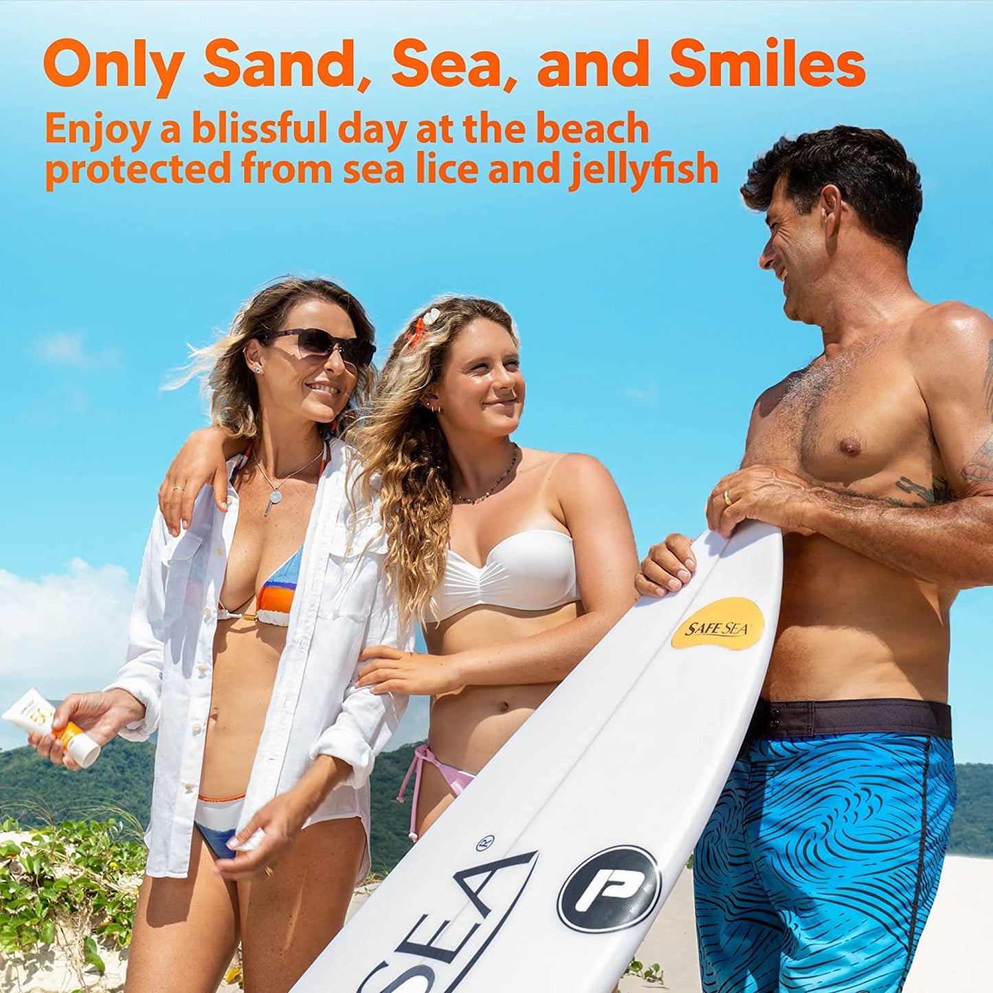 Safe Sea Zinc Oxide Sunscreen SPF30 | Clear Mineral Face Sunscreen Without White Cast | Anti-Jellyfish Sting Protective Lotion | 3.4Oz (100ml)