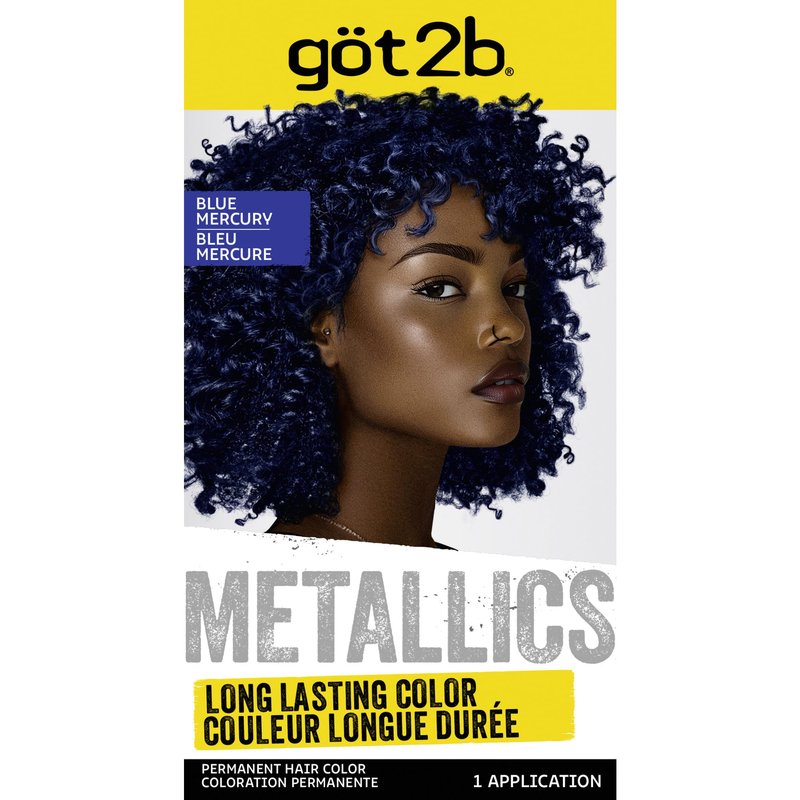 got2b Metallics Permanent Hair Dye, Blue Mercury M67, Hair Color for Women & Men, Formulated with Metallic-Shine Booster for Cool, Shimmering Tones, Lasts Up to 30 Washes, 1 Kit