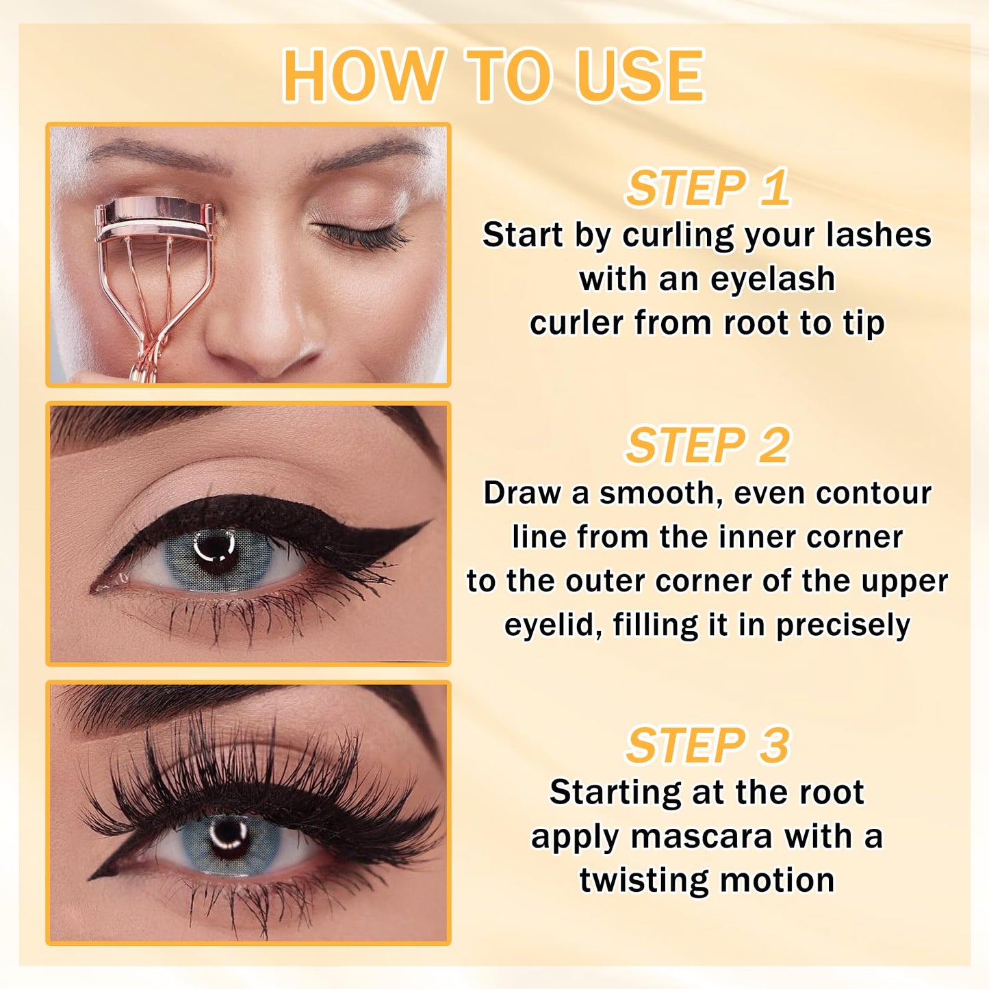 6PCS Black Mascara & Eyeliner Pen Makeup Gift Set,Waterproof Long Lasting Smudge Proof Volume and Length Mascara, Easy to Use, Highly Pigmented Liquid Eye Liner Pencils for Women