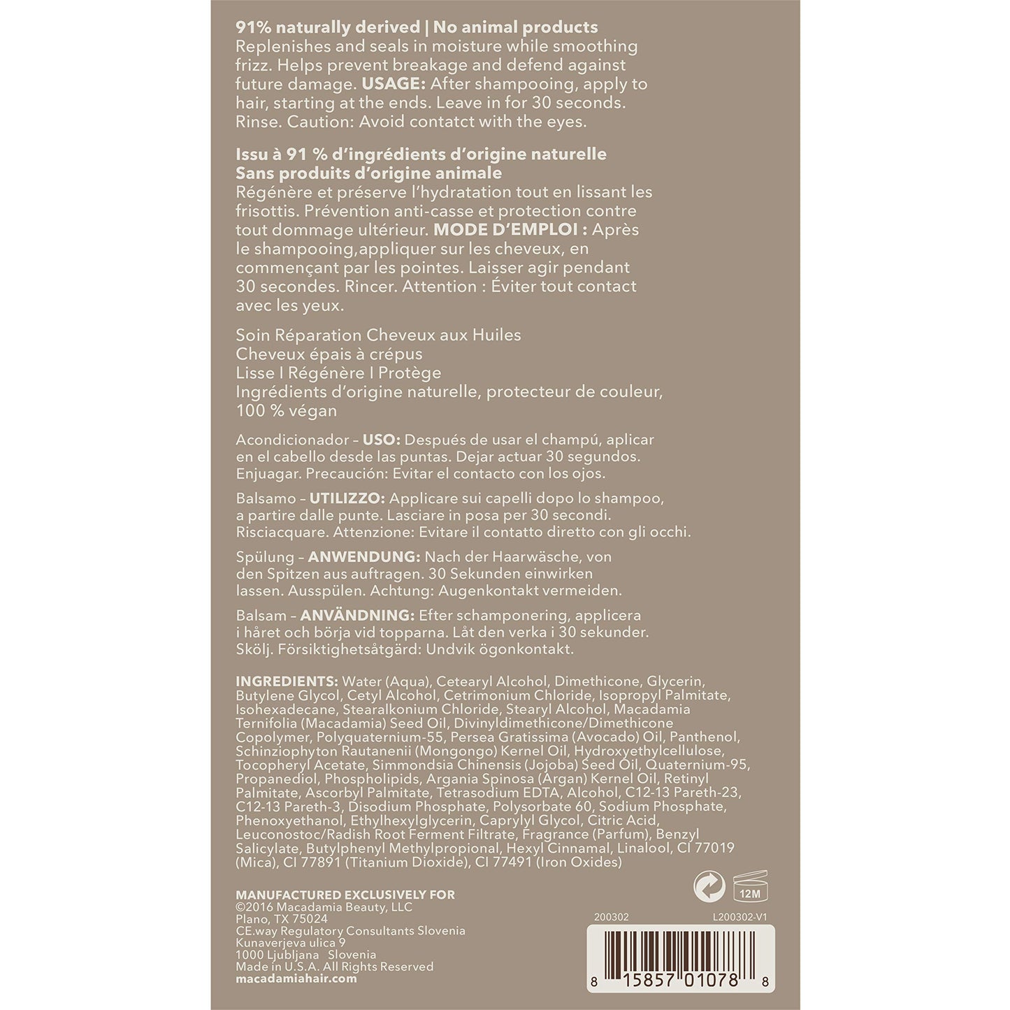 Macadamia Professional Ultra Rich Moisture Hair Conditioner – Deep Hydration for Dry Curly Hair Care Sulfate Paraben Free Natural Organic Vegan Hair Product, 33.8 fl oz