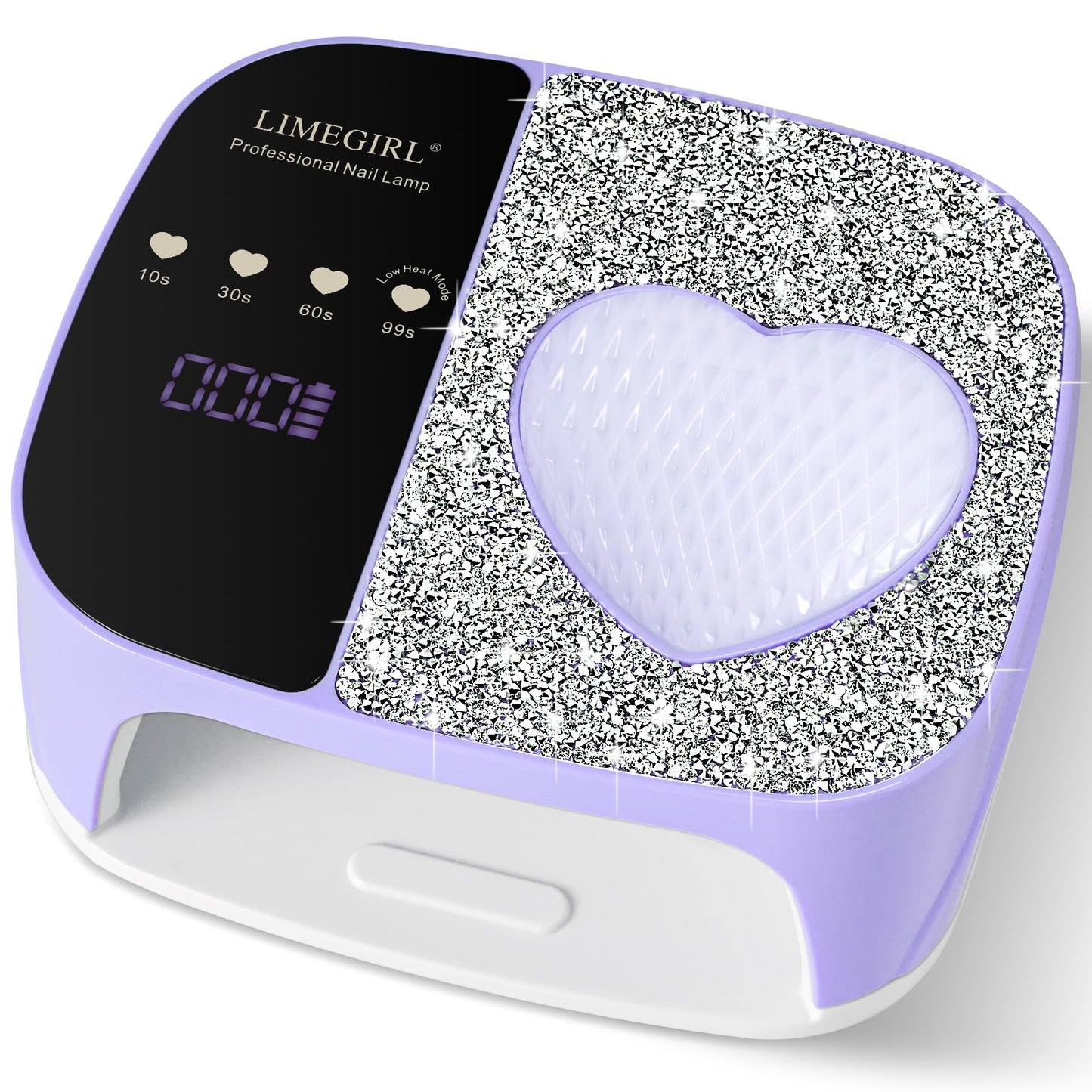 LIMEGIRL UV LED Nail Lamp Kit for Gel Polish Professional Fast Curing Purple Dryer Light Set with 4 Timer Settings Cordless Rechargeable Nail Art Cure Machine for Manicure Pedicure at Home and Salon
