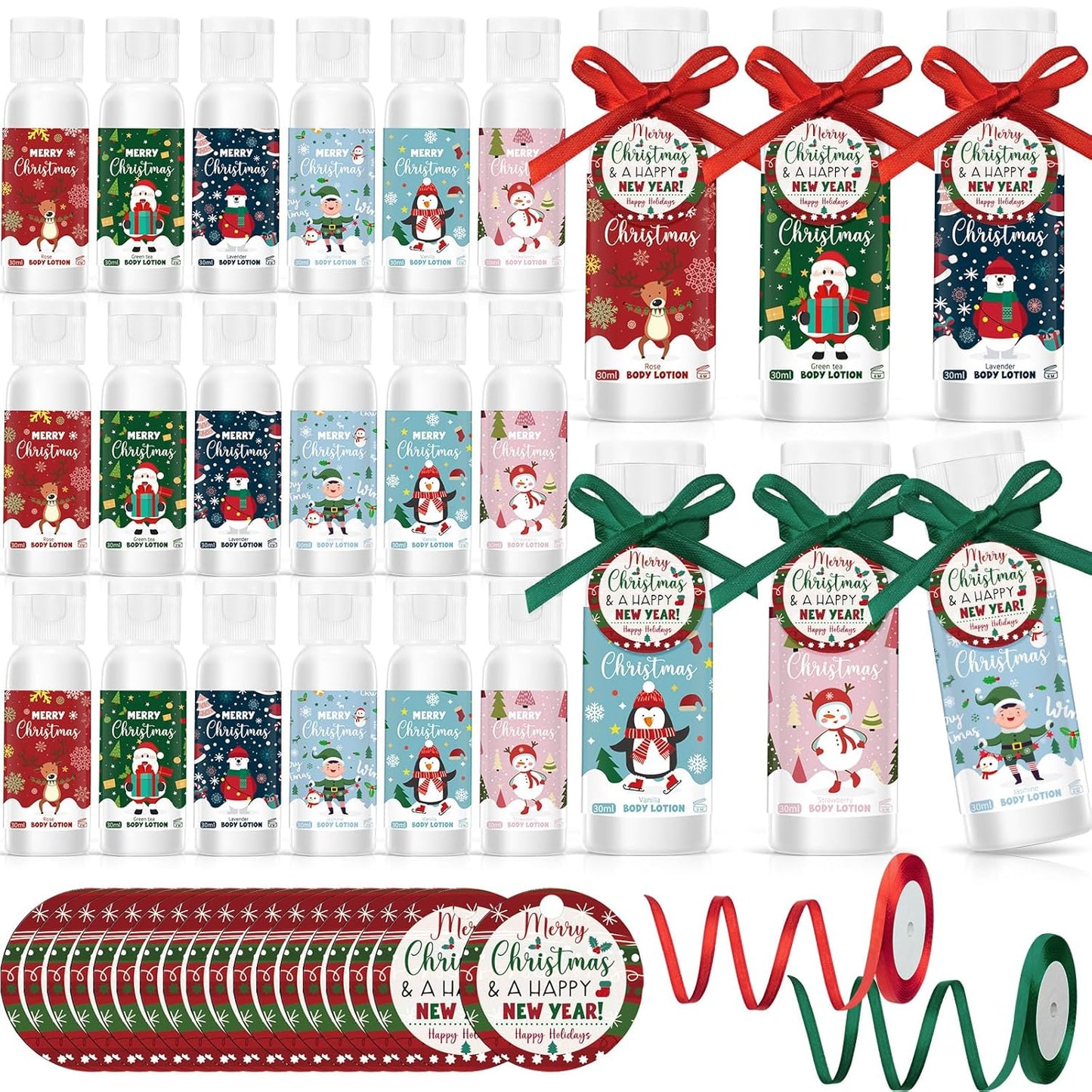 Christmas Hand Cream Gift Set - 24 Travel Size Moisturizing Lotions for Women | Perfect for Party Favors & Stocking Stuffers