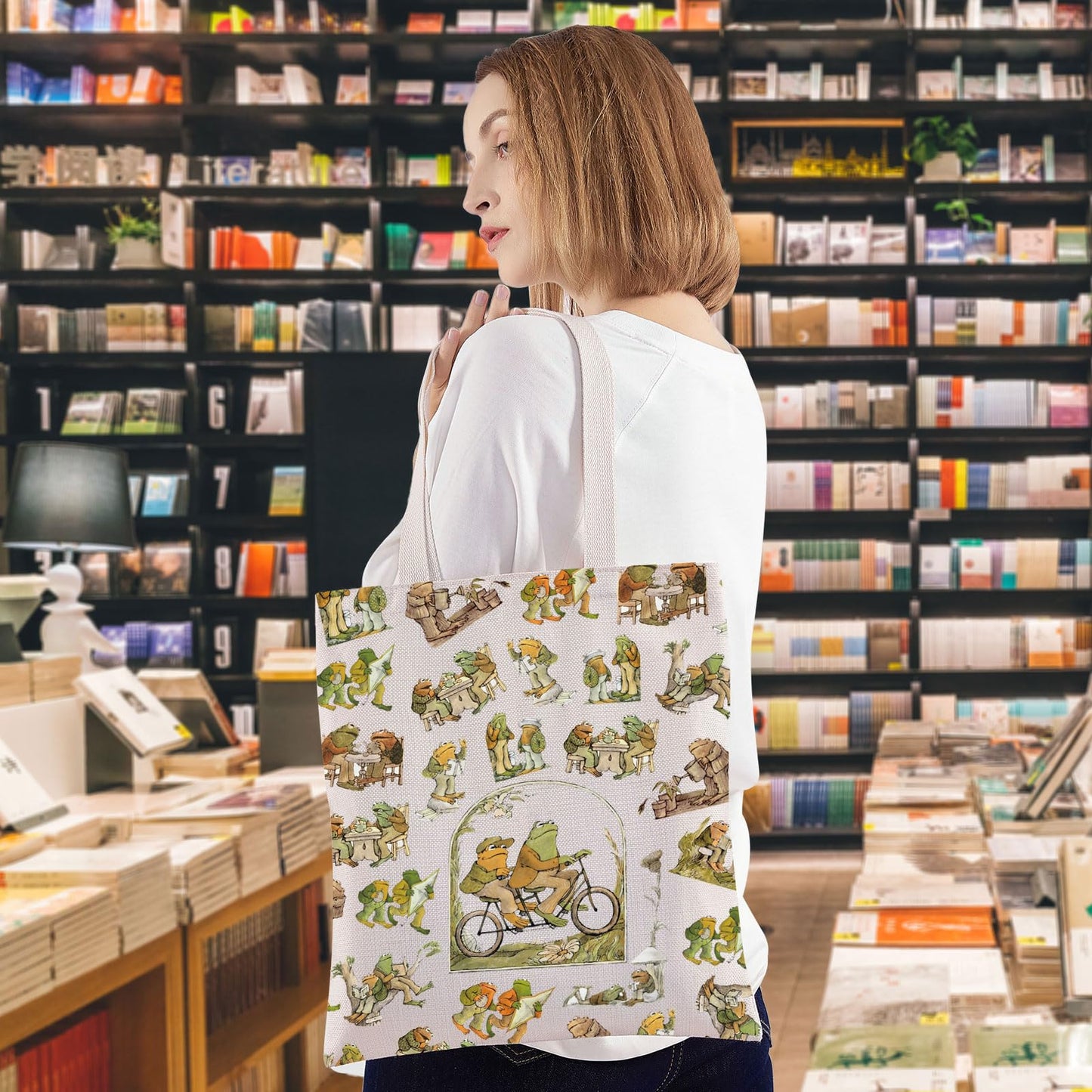 WZMPA Funny Frog Cosmetic Bag Frog Fans Gift Humor Frog Character Makeup Zipper Pouch Bag Frog Merchandise (Frog BG)