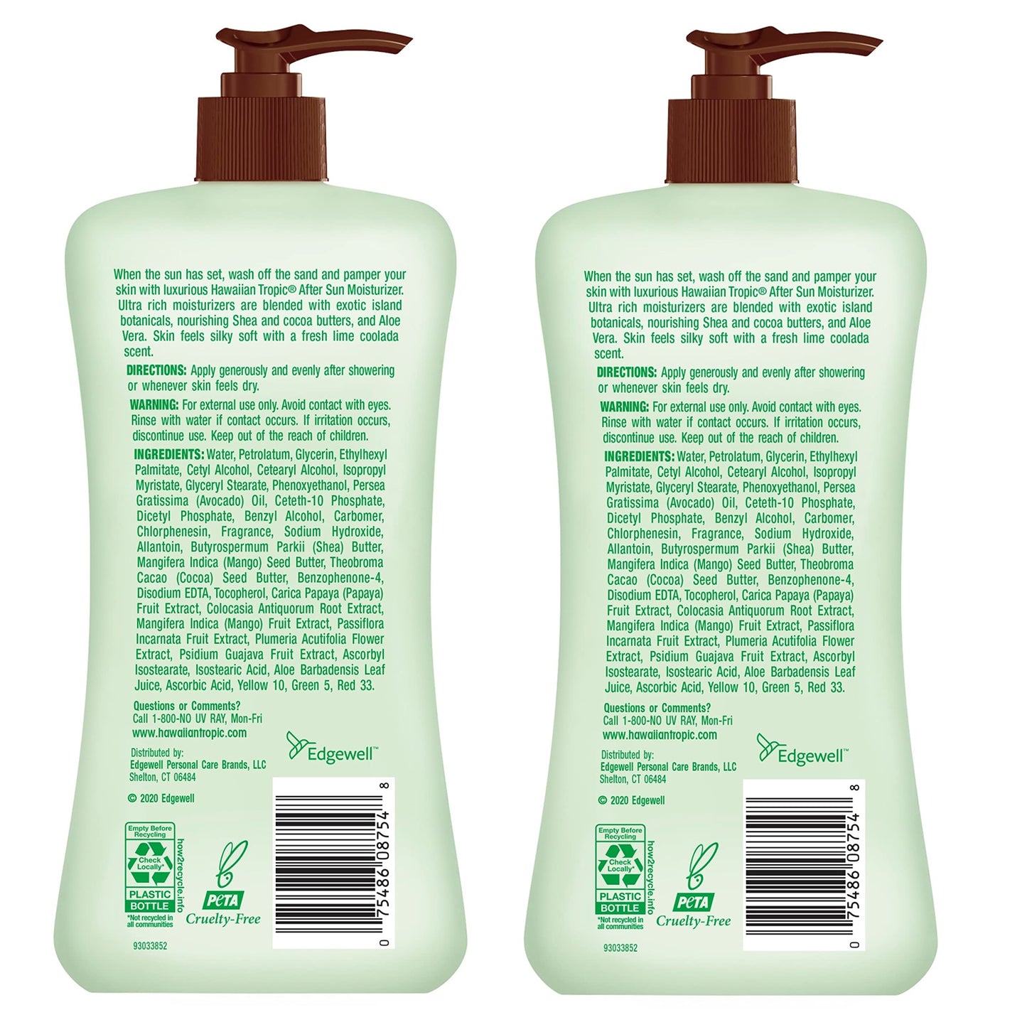 Hawaiian Tropic Sheer Touch Ultra Radiance SPF 50 Sunscreen Twin Pack with Lime Coolada After Sun Lotion Twin Pack