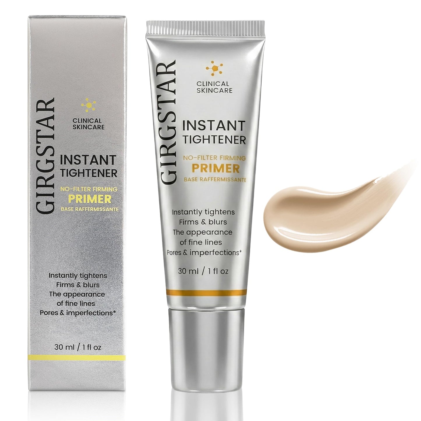 Girgstar Instant Face Blurring & Firming Primer for Face Before Makeup - Perfection Tightener Visibly Smooths the Look of Fine Lines, Wrinkles & Pores - Grips Makeup for Long Wear & Shine Control