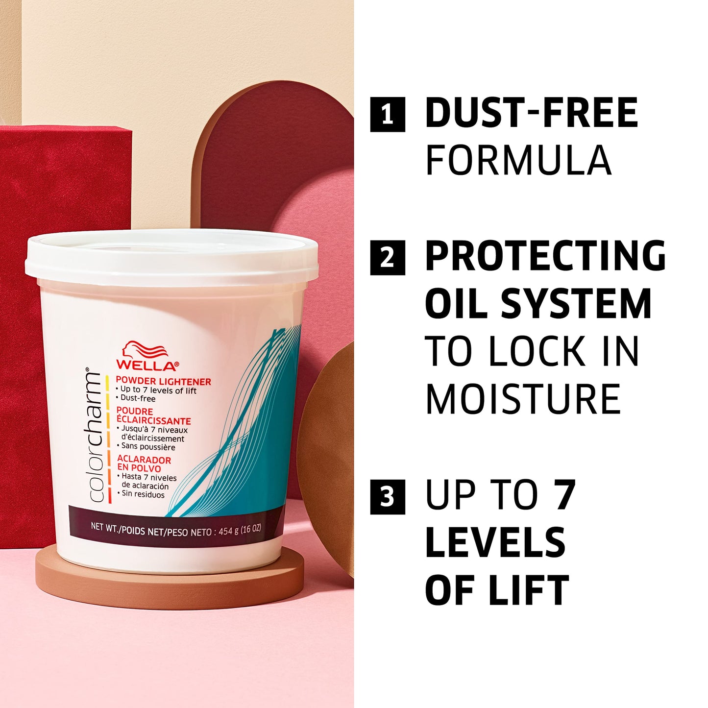 WELLA colorcharm 10 Vol Cream Developer, for Optimal Gray Blending and Rich, Multi-Dimensional End Results, 15.4 oz + WELLA colorcharm Powder Hair Lightener, Up to 7 levels of lift, Dust-free formula