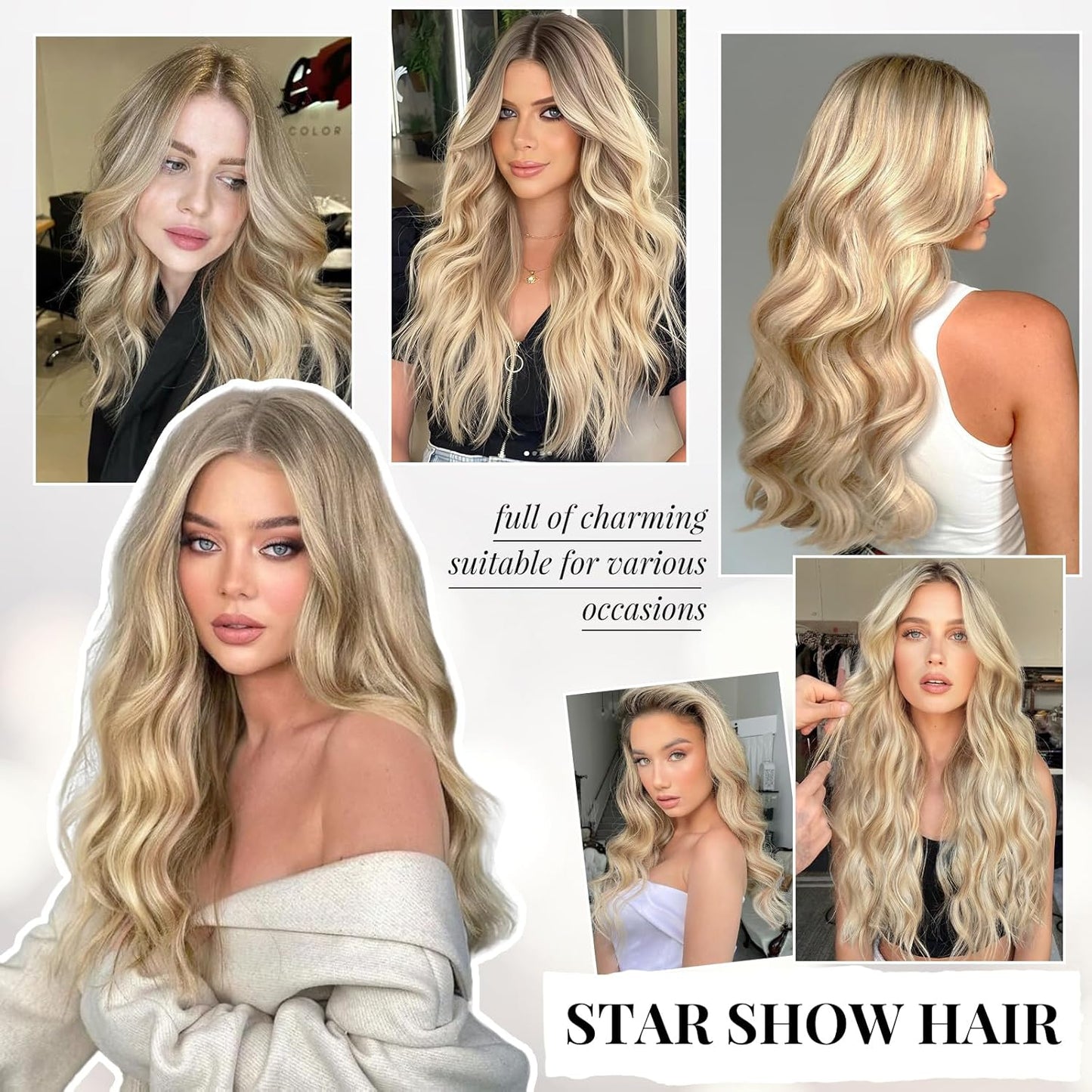 Human Hair Wire Extensions - 12 Inch Light Blonde to Bleach Blonde #16/613 | Seamless & Versatile