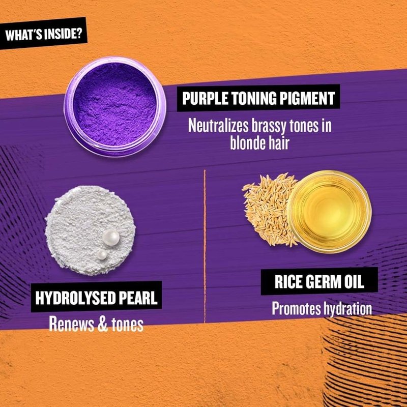 Bed Head by TIGI Purple Toning Shampoo - Neutralizes Brass Tones for Cool Blondes | Sulfate-Free, 13.53 fl oz