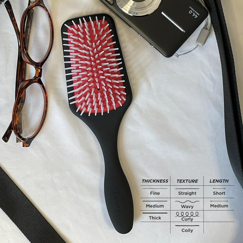 Denman Petite Detangler for Fast and Comfortable Detangling and Blow Drying D38 - Combination of D3 Styling Pins & Paddle Brush (Black)