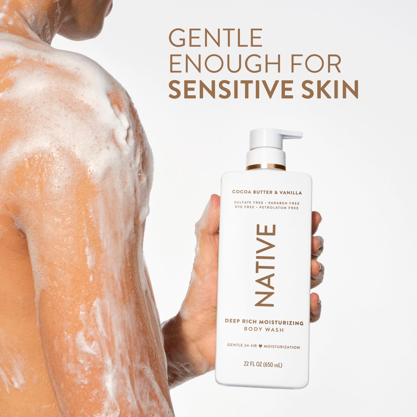 Native Moisturizing Body Wash| Contains Naturally Derived Ingredients | For Women & Men, Sulfate, Paraben, & Dye Free Leaving Skin Soft and Hydrated, 22 oz