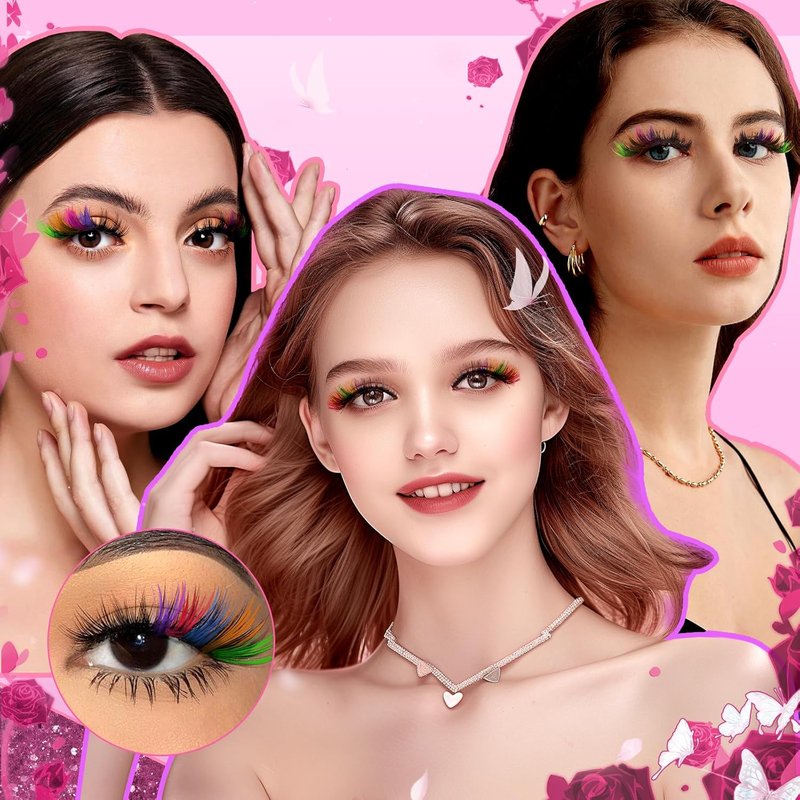Colored Lash Clusters - DIY Anime Eyelash Extension Kit | 6 Vibrant Colors, 14/16mm D Curl, 240pcs