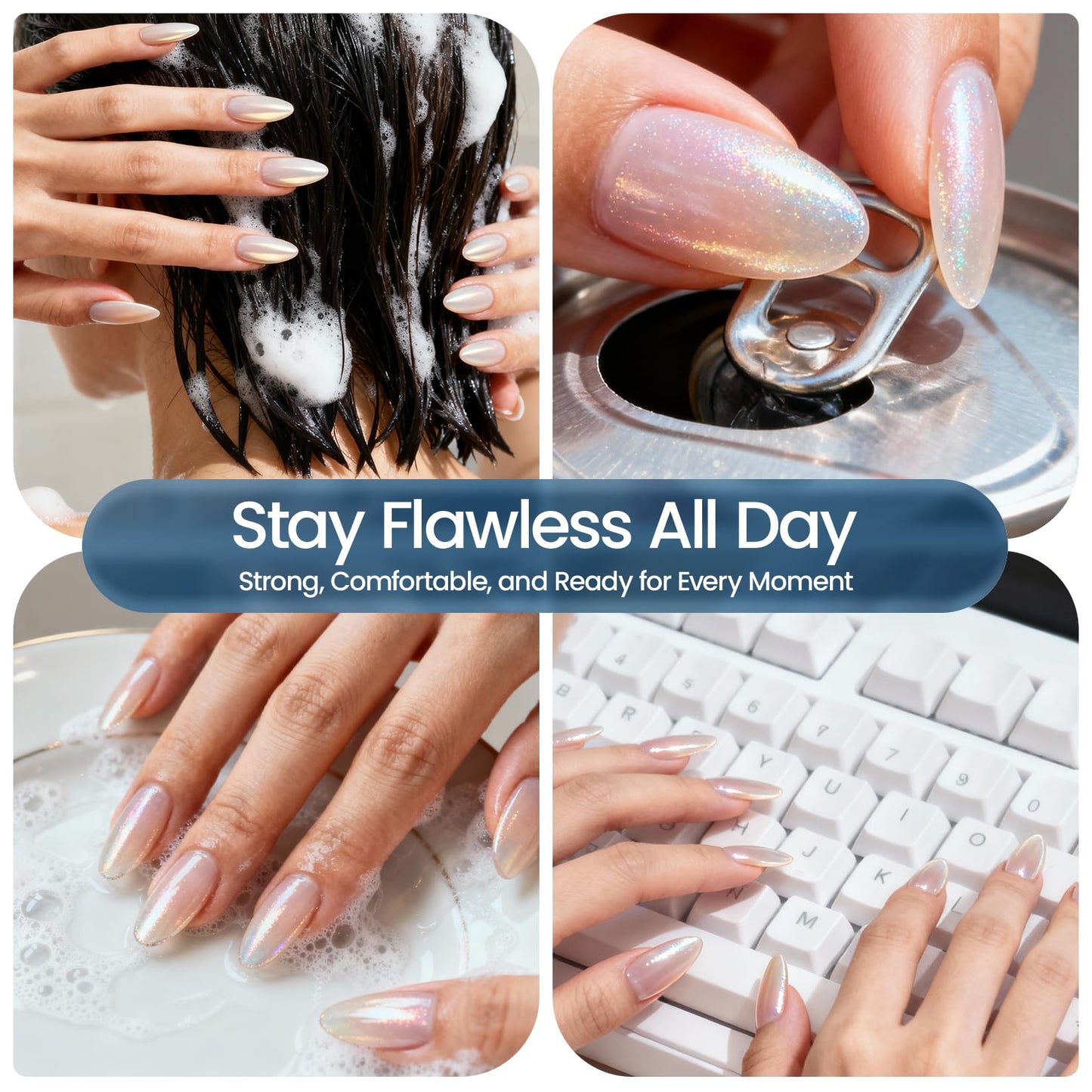 Morovan Short Almond Nail Tips: 510 pcs 15 Sizes Clear False Nails Tips Press On for Acrylic Gel Polish Natural Looking Artificial Nails for Women DIY Manicure