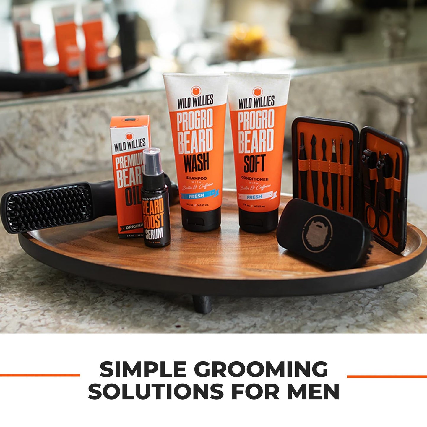 Wild Willies Beard Care Kit: Heated Beard Straightener for Men, Beard Butter, & Beard Growth Serum - Ultimate Grooming Tool Set, Beard Balm, Hydrating Serum, Hot Comb Beard Brush for Daily Use