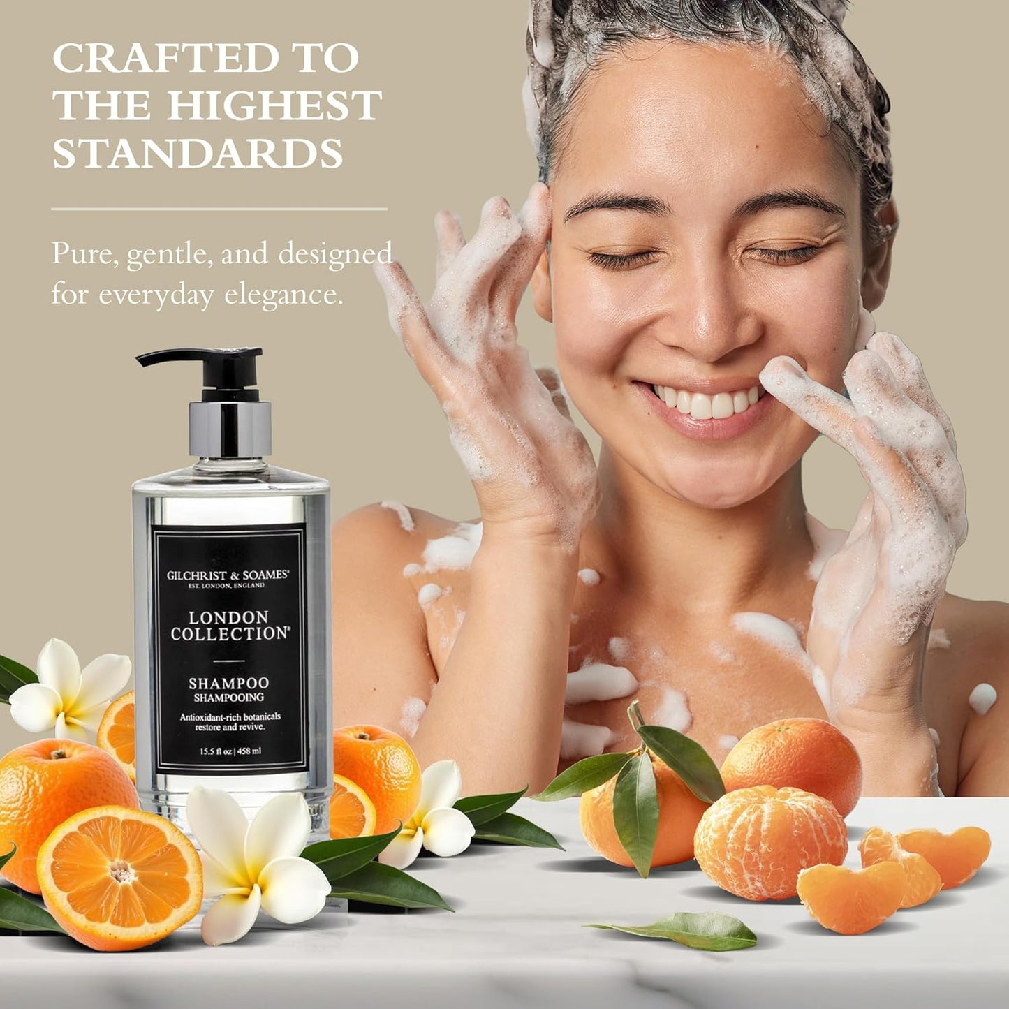Gilchrist & Soames London Collection Shampoo - Sulfate & Paraben Free, Gentle Clarifying Wash | 15.5 oz