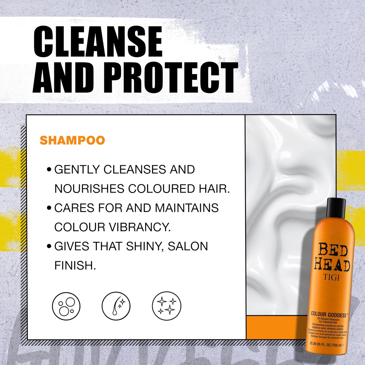 TIGI Bed Head Urban Antidotes Colour Goddess Shampoo and Conditioner Set for Dyed Hair, Color Protectant Hair Care Duo, 25.35 fl oz.