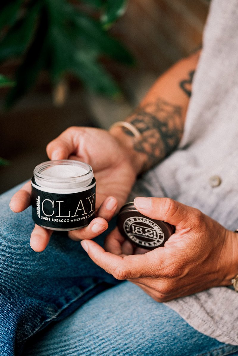 18.21 Man Made Hair Styling Product,2oz. Original Sweet Tobacco Scent in Clay with Matte Finish,(Pack of 2)