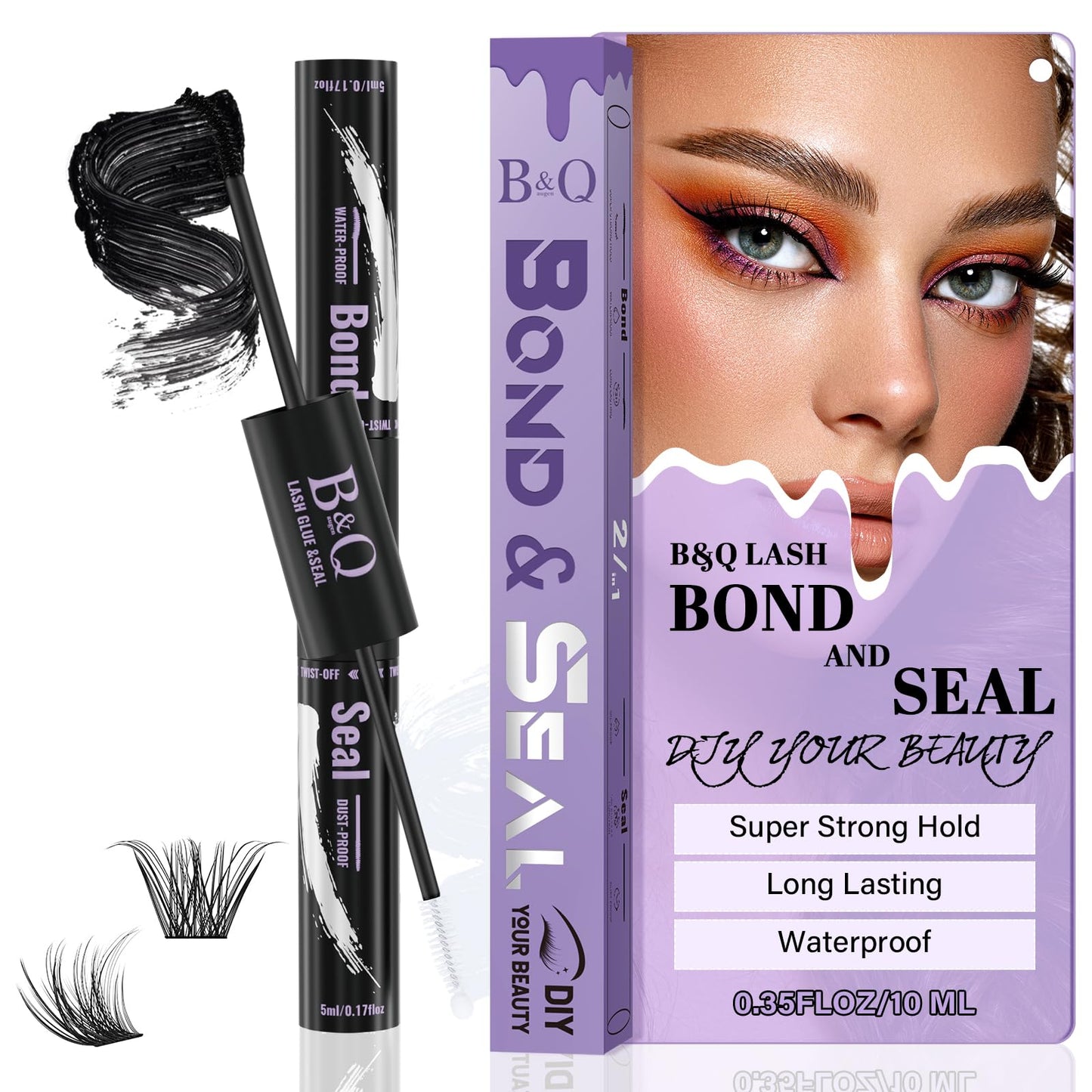 Lash Extension Kit for Beginners 280pcs Eyelash Extension Kit 30D 9-16 Mixed Lash Clusters Kit D Curl Lash Kit with Lash Bond and Seal Individual Lashes Kit DIY (KIT,30D-D-9-16MIX)