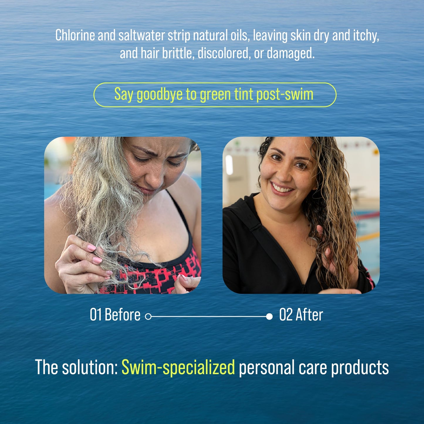TRIHARD Pre & Post Swim Conditioner | Swimmers Conditioner | Pre Swim Hair Protection | Chlorine Removal Solution