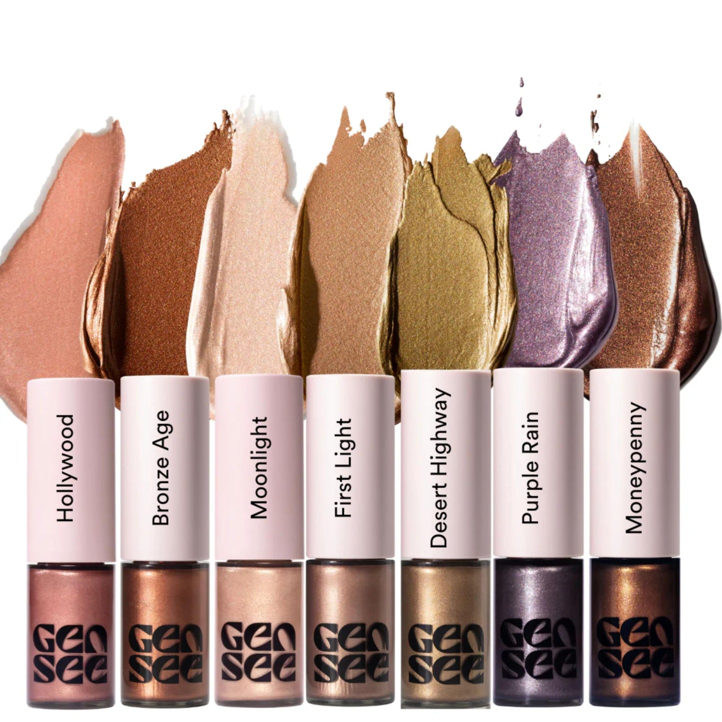 GEN SEE Mixed Media Metallic Liquid Eyeshadow, Hollywood – High Shine Molten Metal Eye Color, Featherlight Full Coverage Shimmer, Multi-Use Highlight Makeup, Vegan Cruelty-Free, Made in Italy