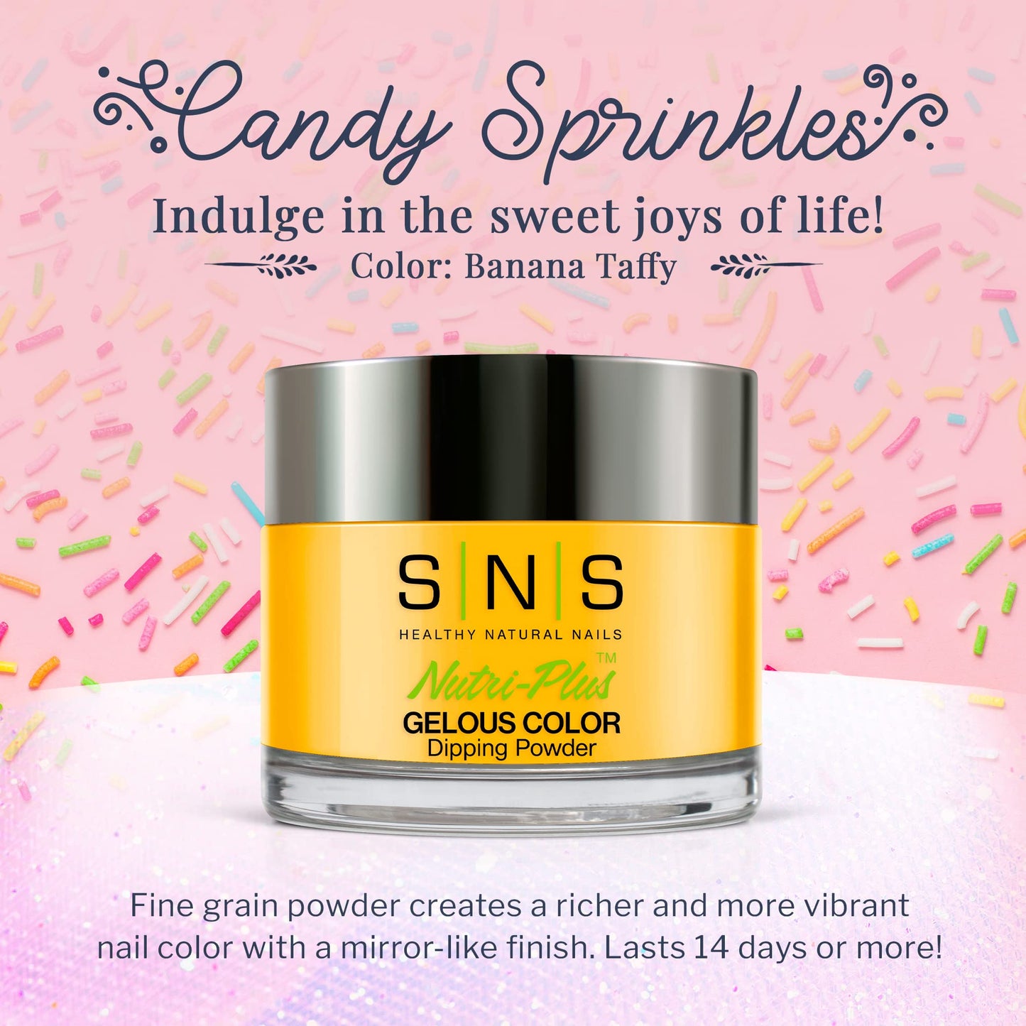SNS Nail Dip Powder, Color Dipping Powder - Banana Taffy (Yellow), CS151.5 - Long-Lasting Nail Color Lasts 14 Days - Low-Odor & No UV Lamp Needed - 1.5 oz.