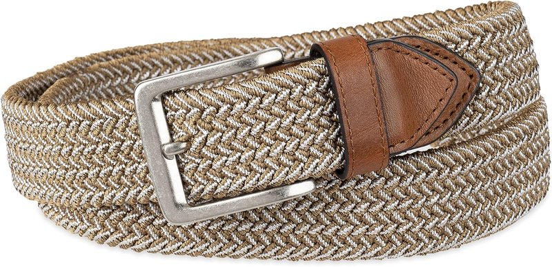 Men's Two-Tone Stretch Web Belt - Adjustable Fit | Casual Style