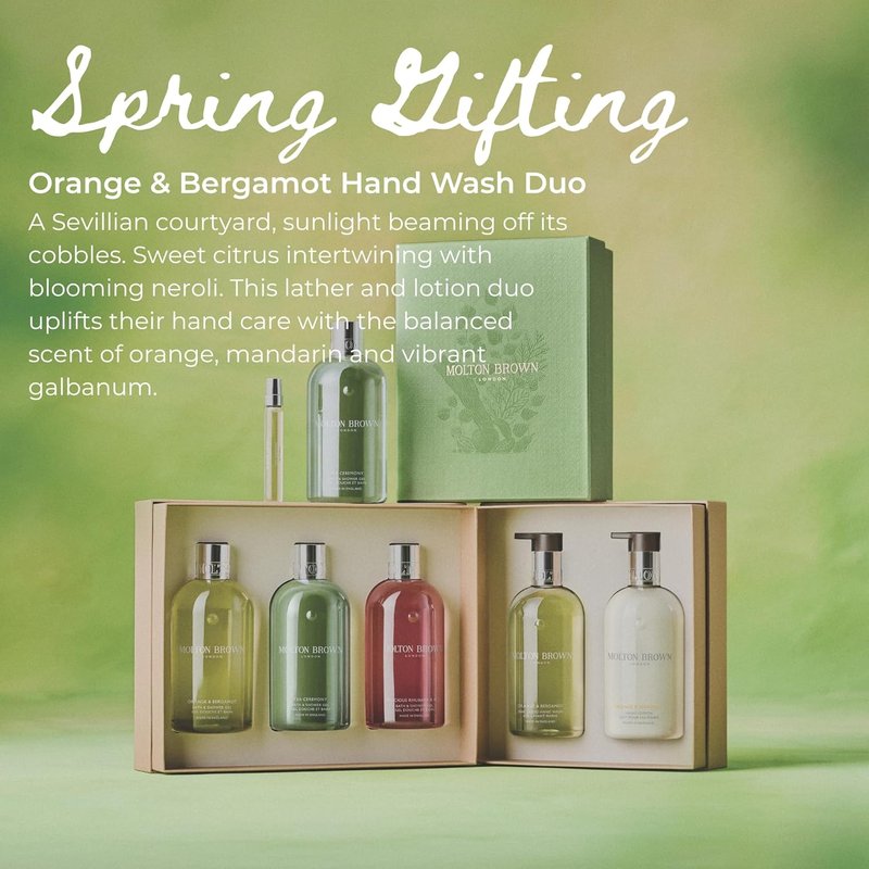 Molton Brown Orange & Bergamot Hand Care Set - Luxury Liquid Hand Wash & Lotion 2 x 10 fl. oz. | Perfect Gift for Women