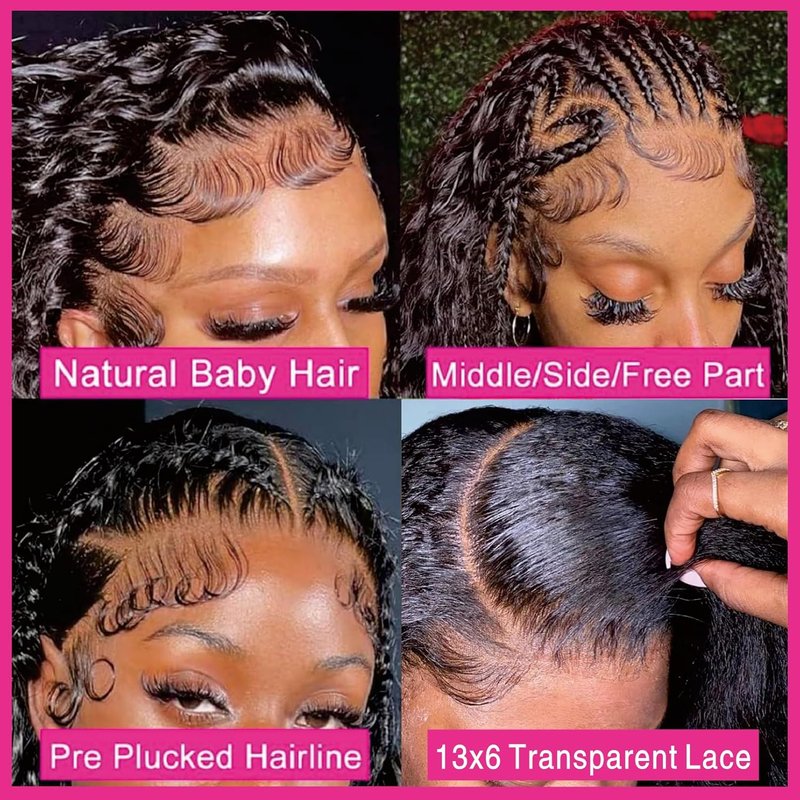 14 Inch Short Bob Wig - 13x6 Deep Wave Curly Brazilian Virgin Human Hair, Pre Plucked Lace Frontal for Natural Look