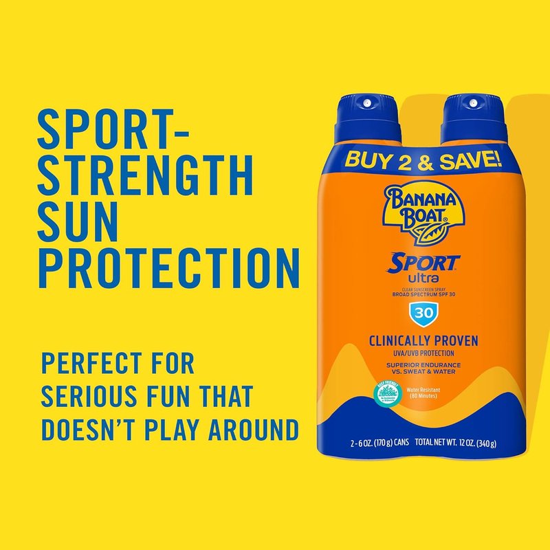 Banana Boat Sport Ultra Sunscreen Lotion & Spray Twin Pack - SPF 15 & 30, 8oz Lotion & 6oz Spray