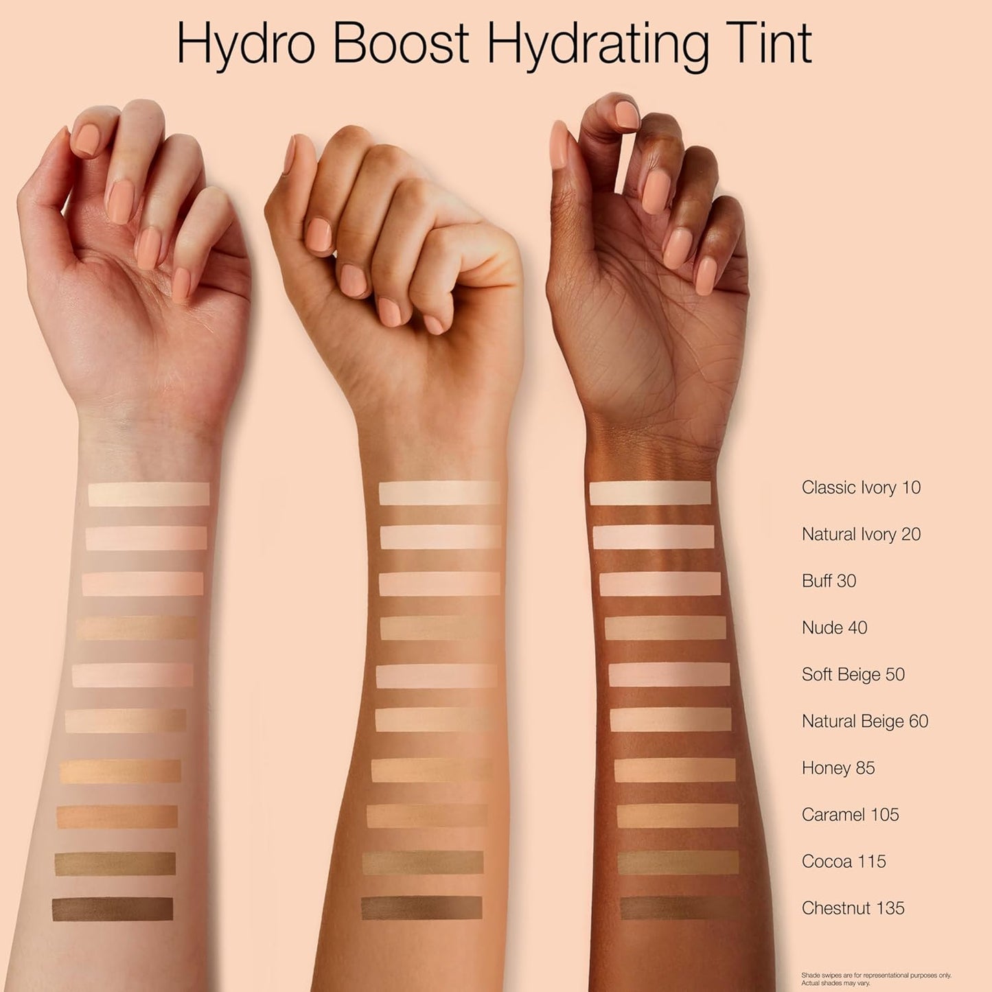 Neutrogena Hydro Boost Hydrating Tint Foundation - Lightweight Oil-Free Makeup with Hyaluronic Acid | 10 Classic Ivory, 1.0 fl. oz