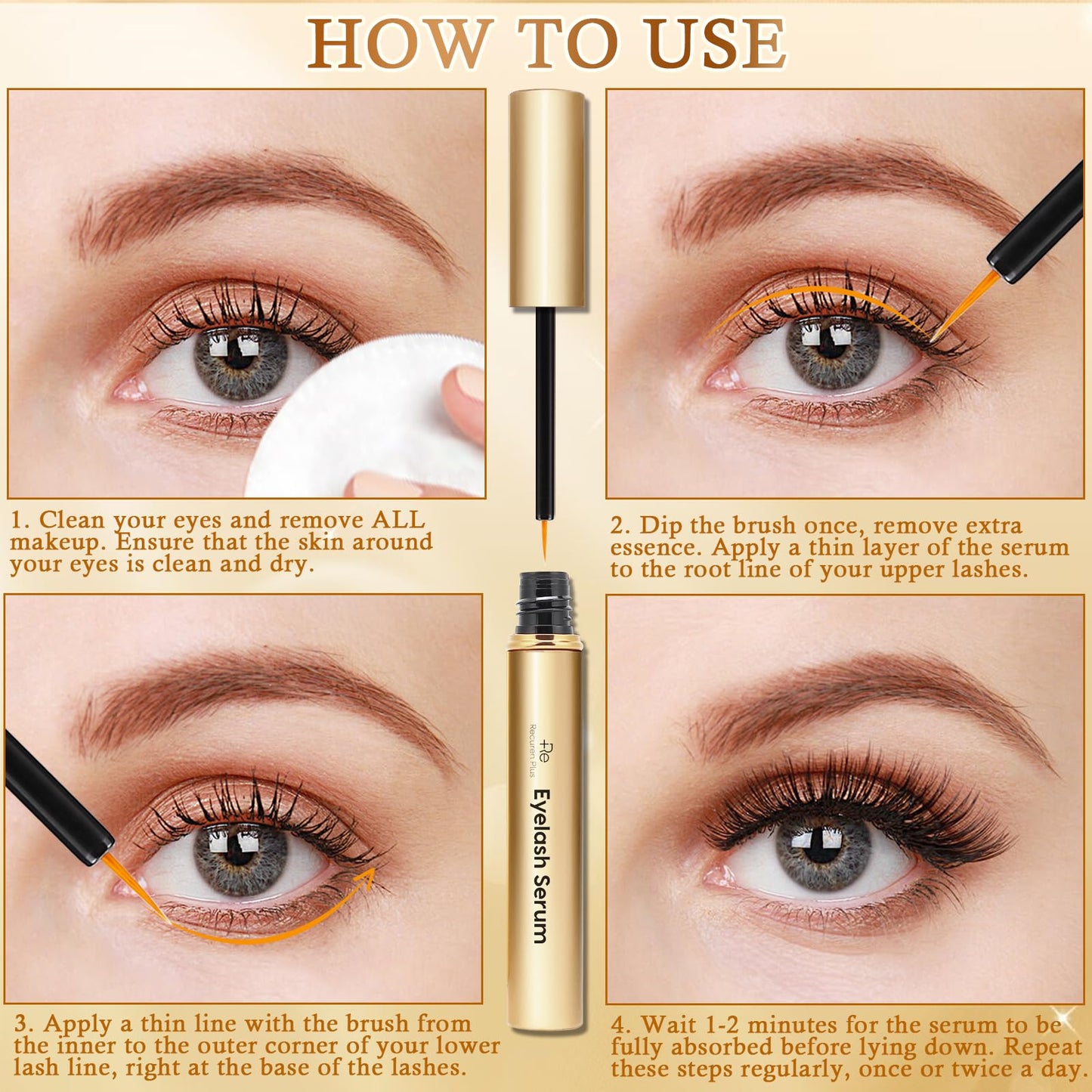 Premium Eyelash Growth Serum: Advanced Vegan Formula for Longer Thicker Lashes