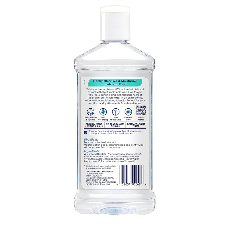 Witch Hazel Cleansing Cloths - Soothing Multi-Use, 25 Count | Alcohol-Free Astringent, 16 oz, Natural