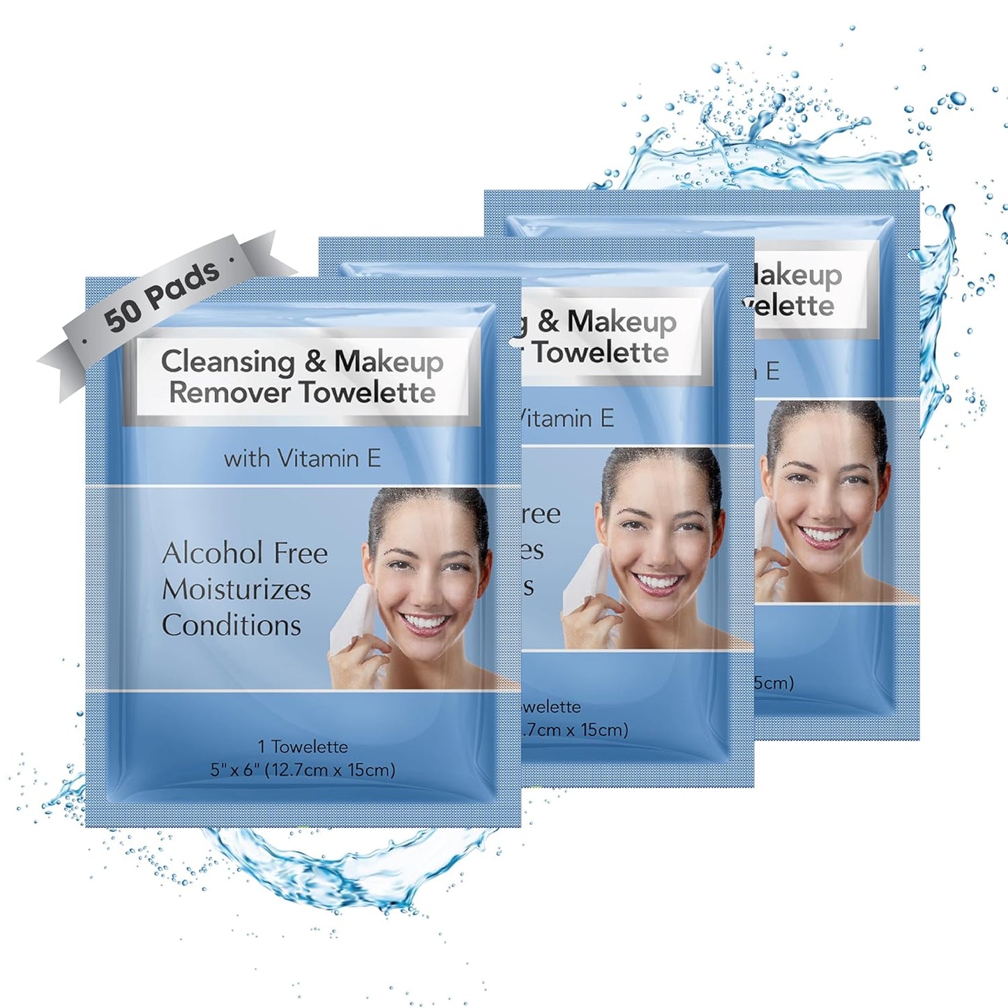 Diamond Wipes Makeup Remover - Alcohol-Free Facial Cleansing Wipes with Vitamin E | 50 Count