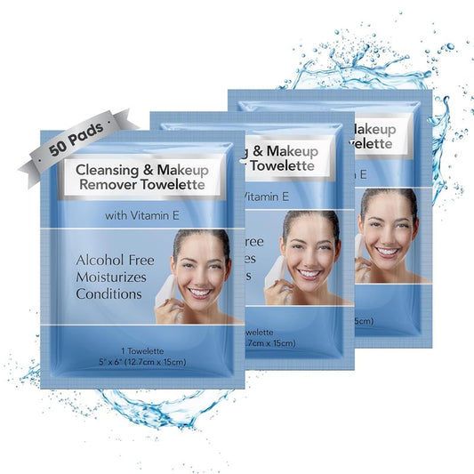 Diamond Wipes Makeup Remover - Alcohol-Free Facial Cleansing Wipes with Vitamin E | 50 Count