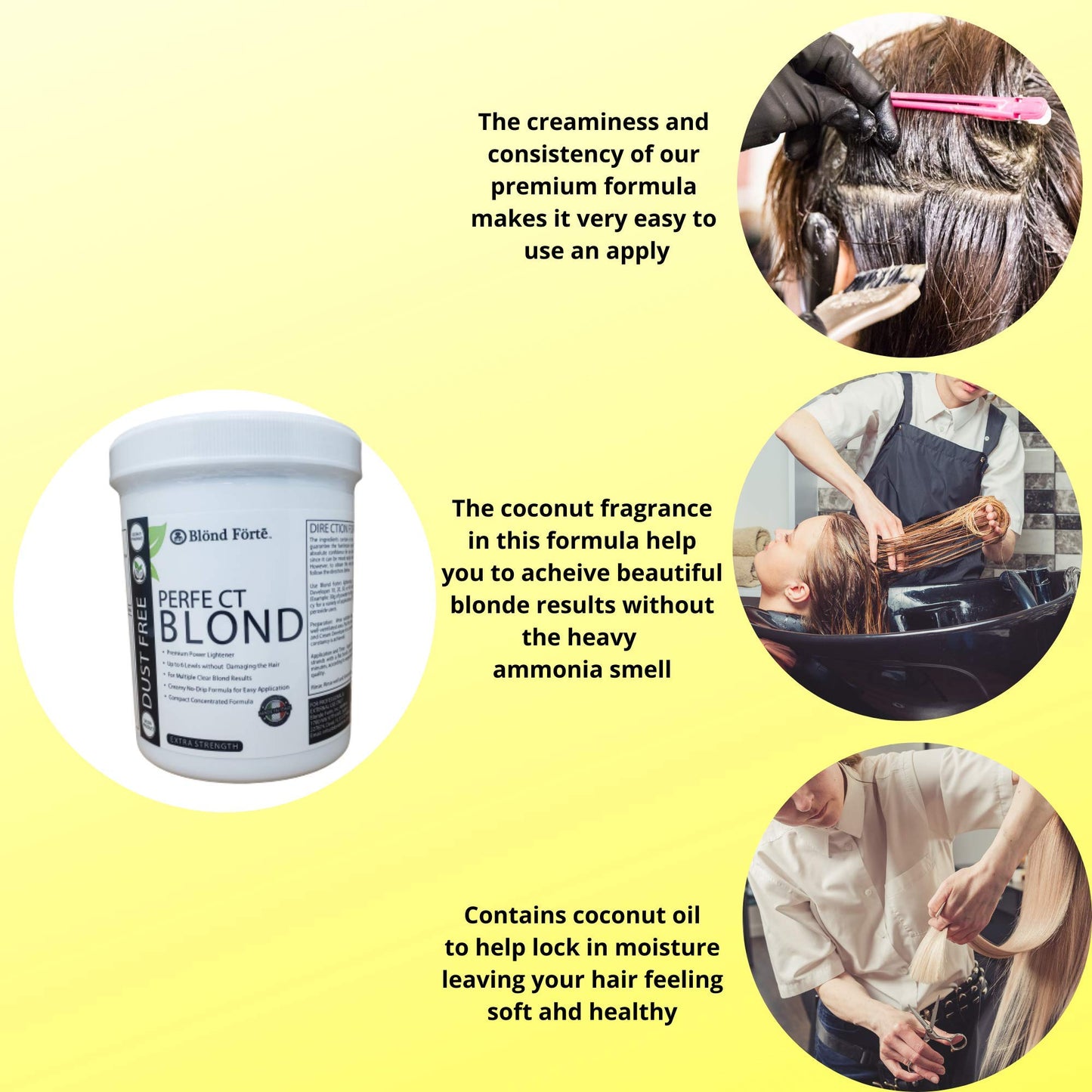 1.1 Pound Tub (17.6 Ounce) Perfect Blond Extra Strength Professional Hair Dye Toner Lightener Bleach - Made in Italy