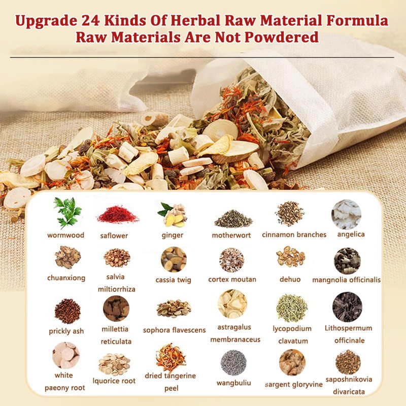30 Pcs Body Herbal Detox Foot Soak To Remove Toxins,Lymphatic Drainage Ginger Foot Detoxing Soak for Relieve Fatigue Dispel Cold and Remove Dampness 艾草泡脚足浴包