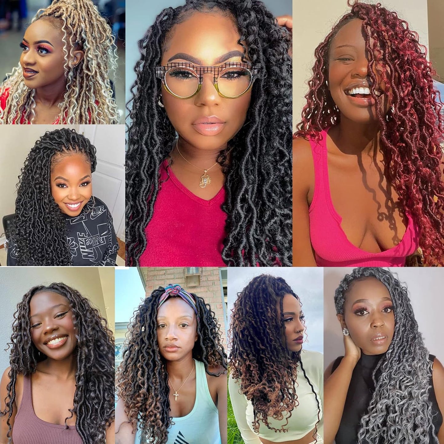 Goddess Locs Crochet Hair - 18 Inch Boho Faux Locs for Black Women | Pre-Looped with Curly Ends (#1B)