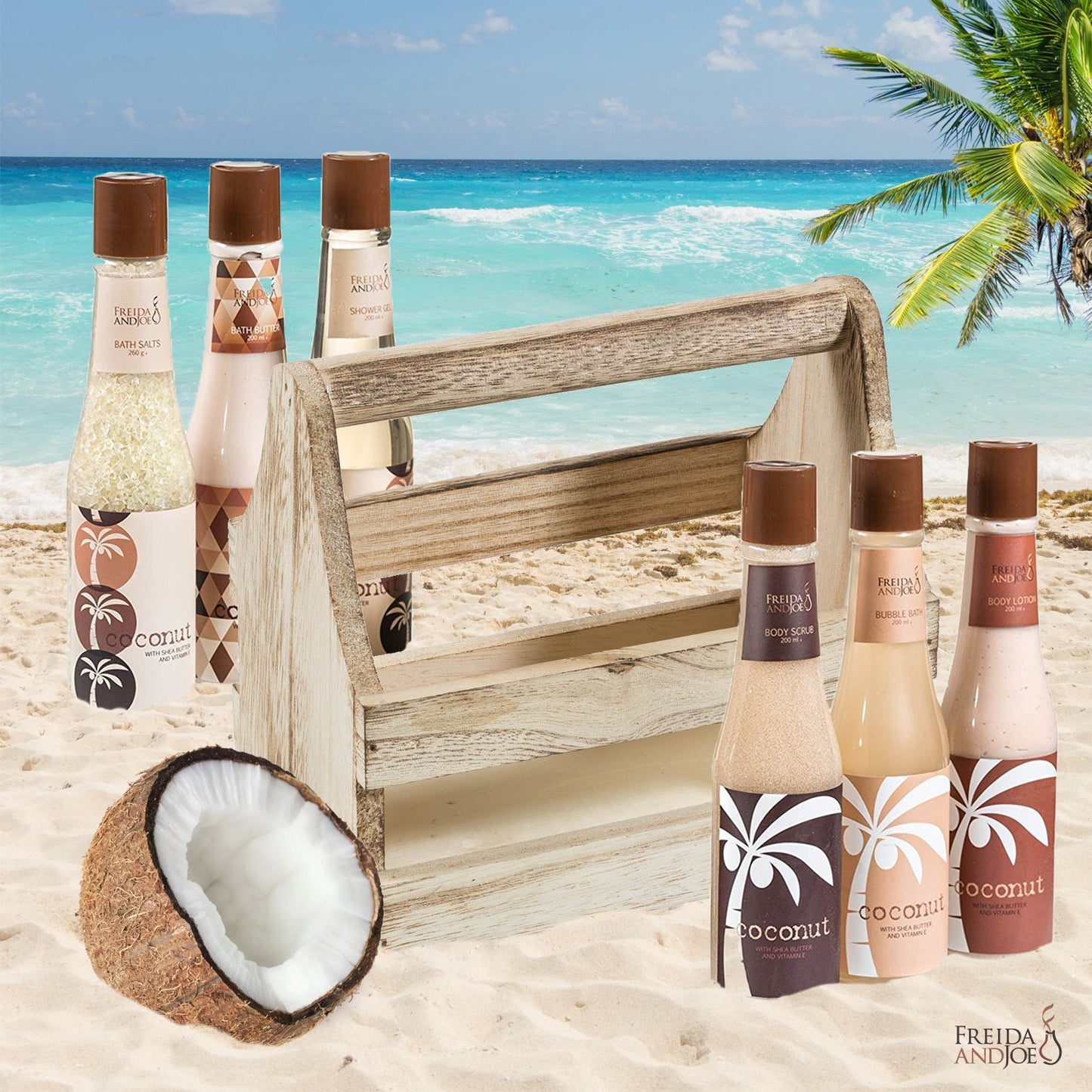 Tropical Milky Coconut Bath & Body Set Skin Care Bath for Women & Men Shower Gel, Bubble Bath, Bath Salts, Body Butter, Body Scrub, Body Lotion - Gift for Mom, Mothers
