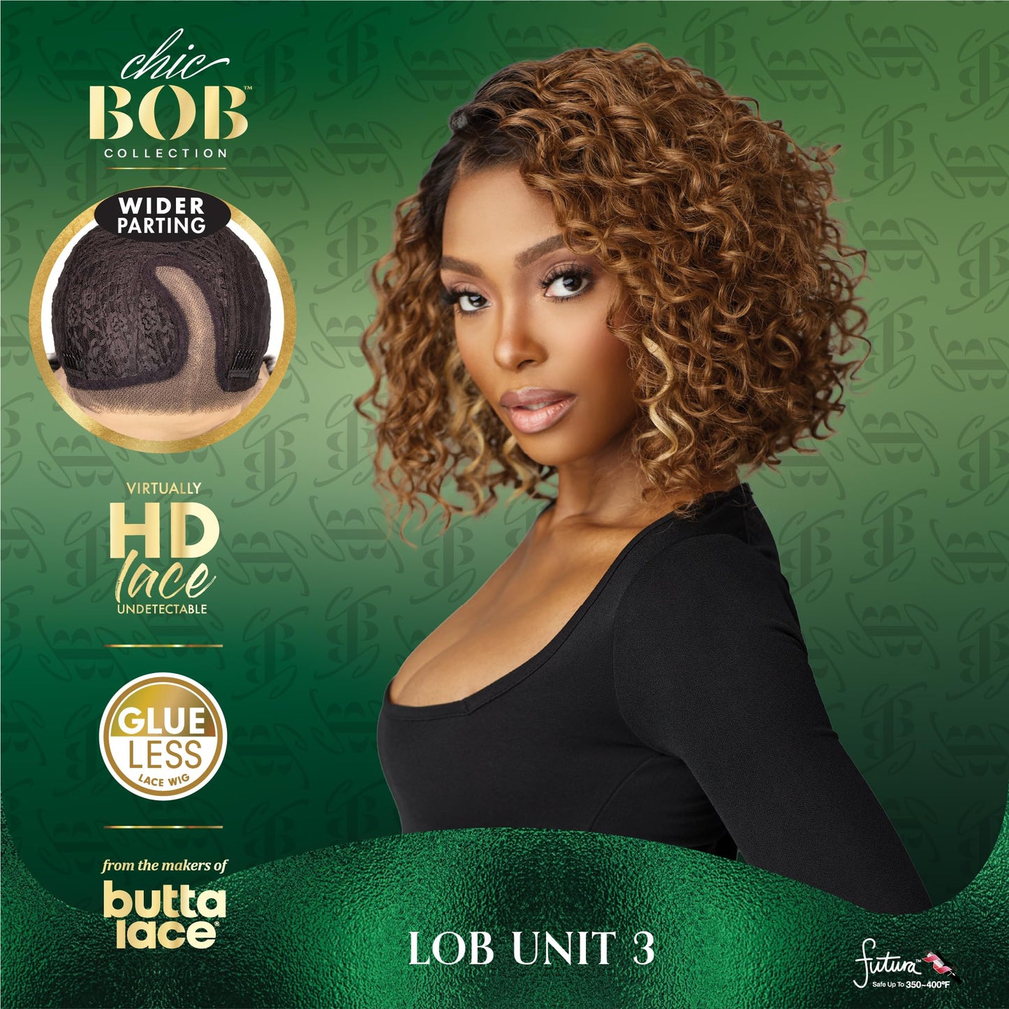 Sensationnel Chicbob Lace Frontwig-Lob Unit 3, LIGHTASHBLONDE