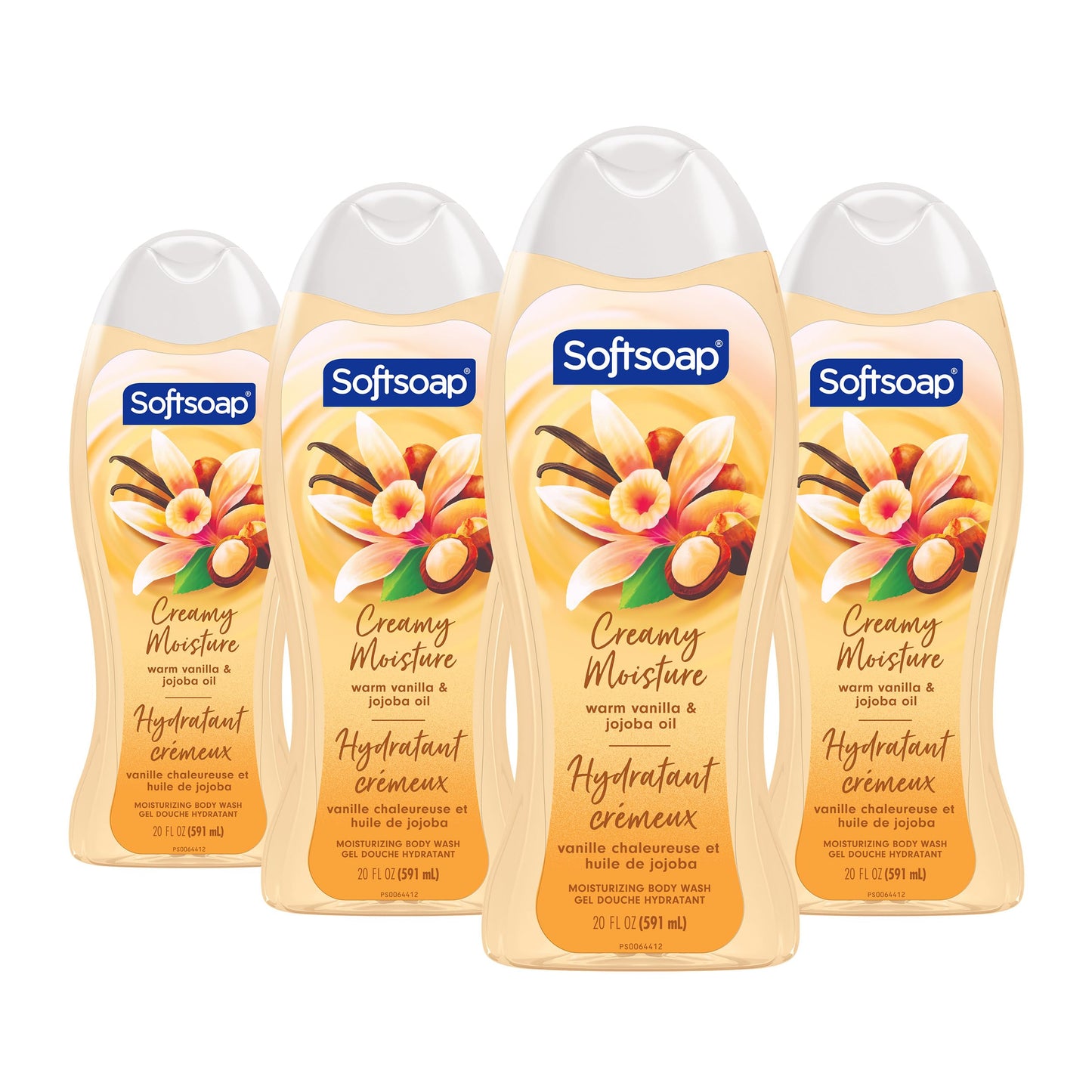 Softsoap Moisturizing Body Wash, Vanilla and Jojoba Oil - 20 Fluid Ounce (4 Pack)