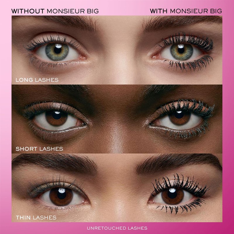 Lancôme Monsieur Big Waterproof Mascara – Instant Volume Mascara with False Lash Effect – Up to 12x More Volume & 24-Hour Wear - Volumizing & Lengthening Mascara - Smudge and Flake Free – Black