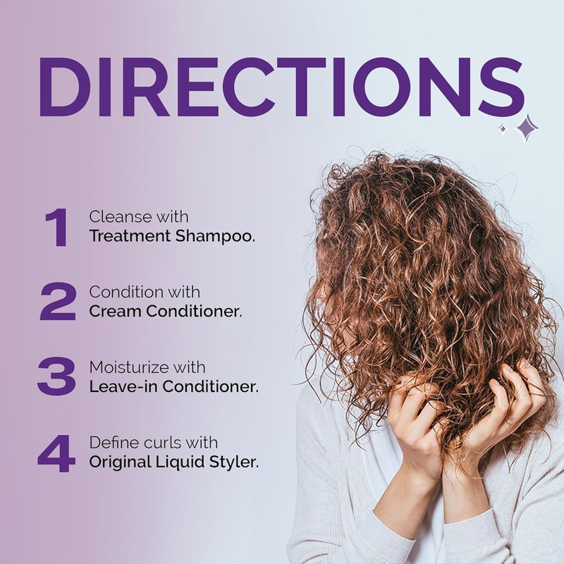 Curl Keeper Medium Curl Starter Kit - Travel Size Set for Curly Hair | Includes Liquid Styler, Treatment Shampoo, Cream Conditioner & Leave-In Conditioner