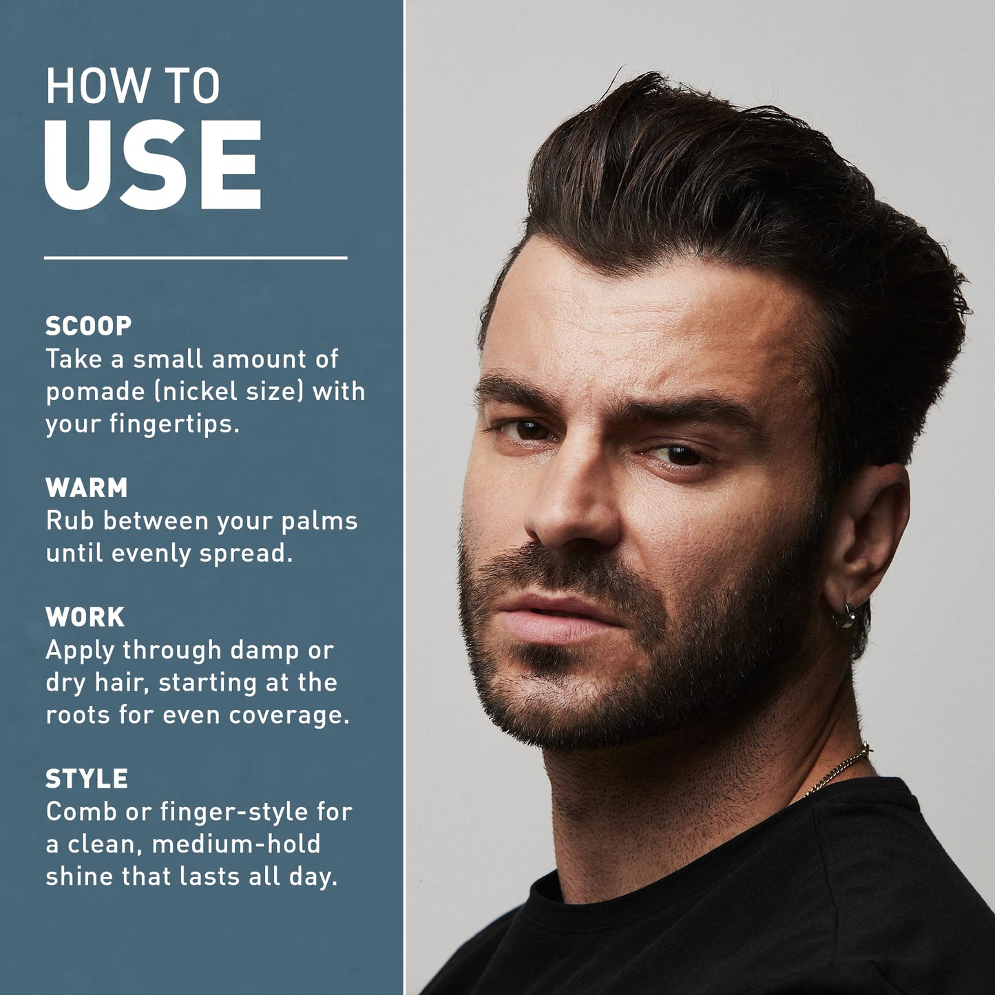 CRVFT Pomade 2oz - Semi-Matte Finish Shine - Original Hold Medium Strength (Gel) – Men’s Styling Product, Barber Approved - Water Based/Soluble - Boss Scented - Straight/Thick/Wavy Hair
